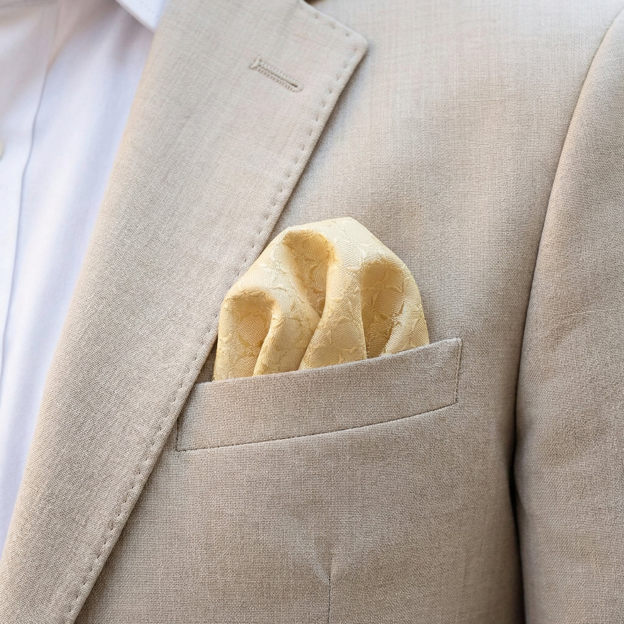 Champagne Textured Pocket Square - Image 3