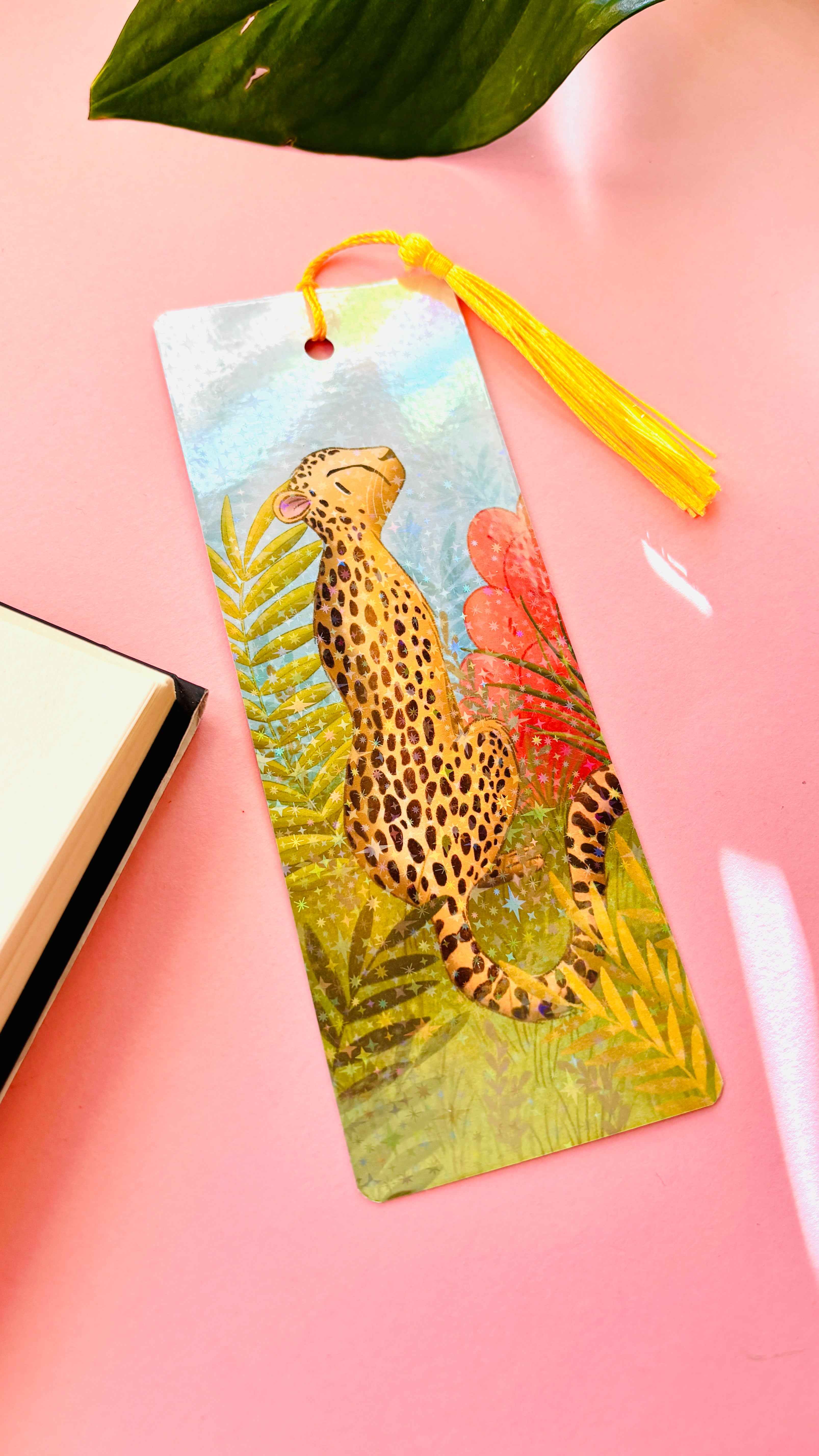 Cheetah Gift Holographic Bookmark- Handmade Wildlife Gift - Image 4
