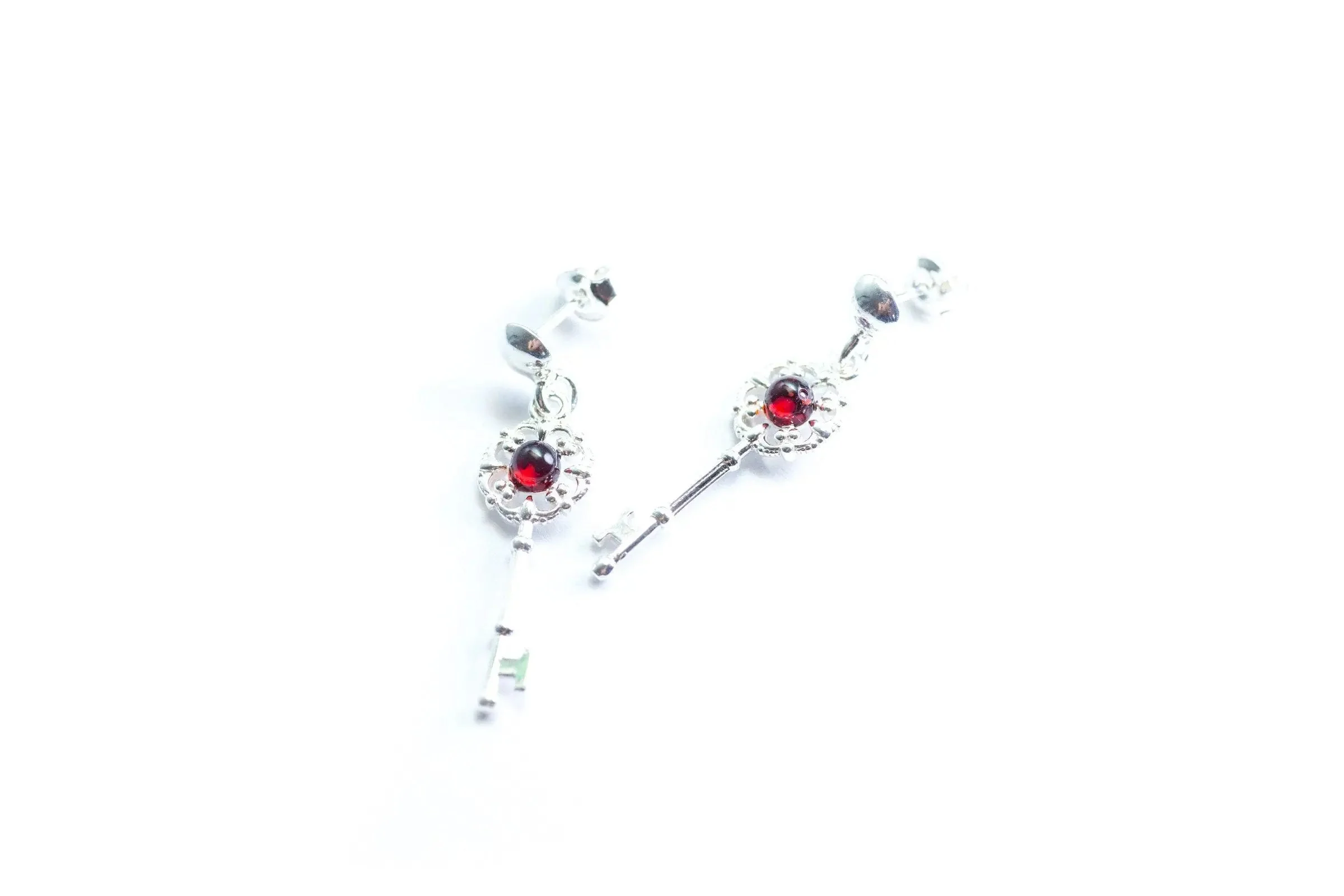 Cherry Amber Key Earrings - Image 4
