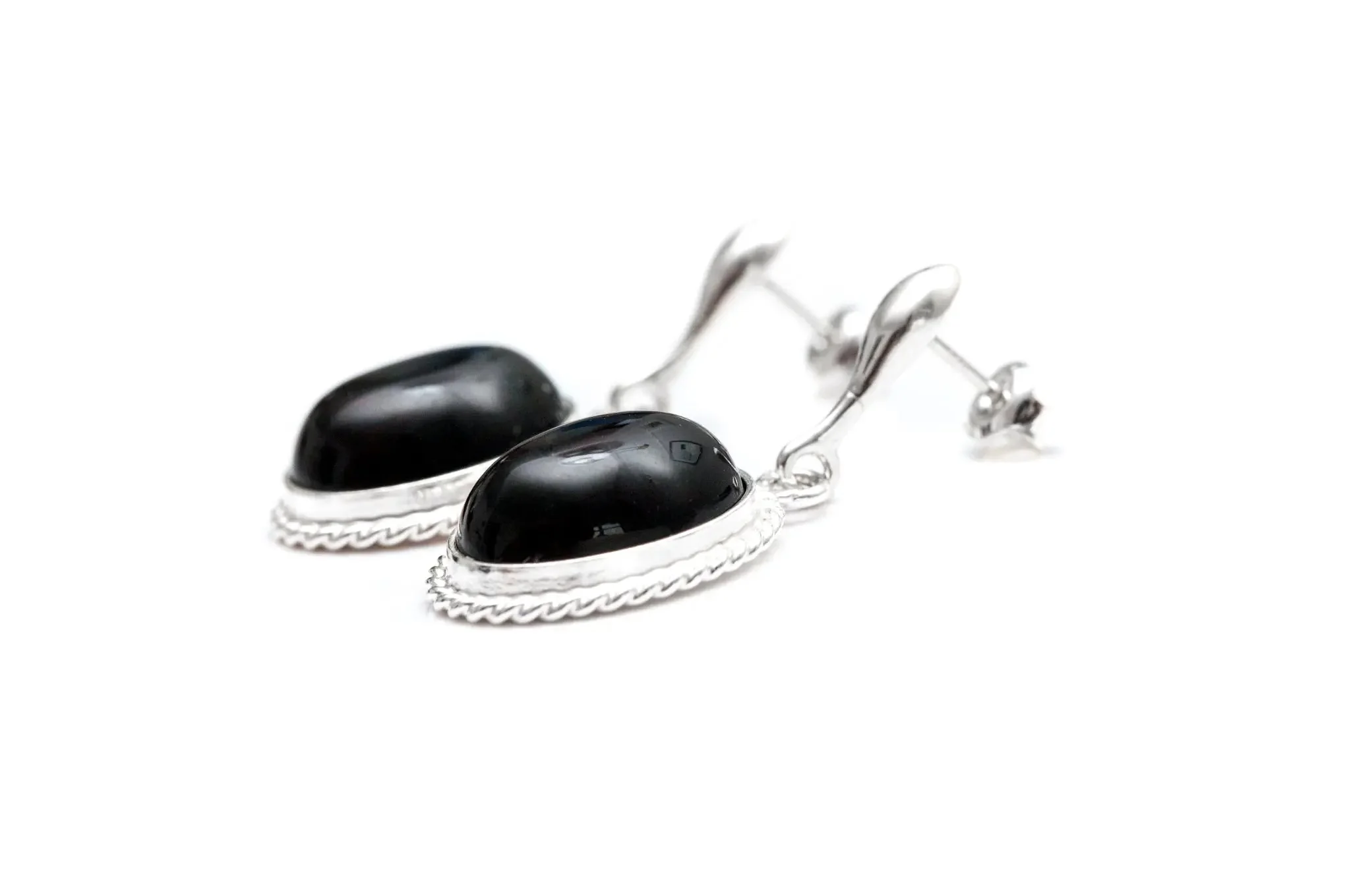 Cherry Red Amber Quintessence Dangle Earrings - Image 3