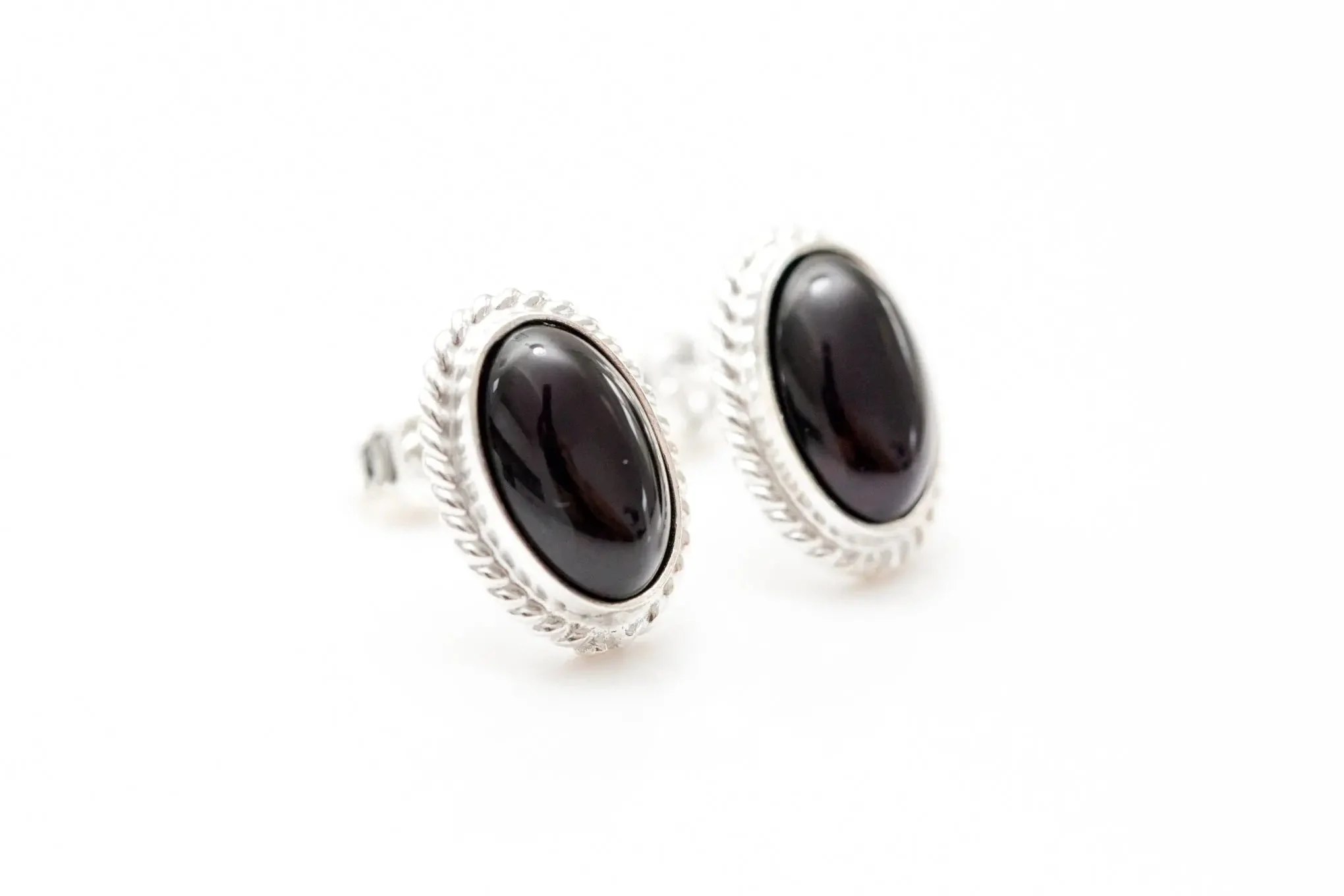 Cherry Red Amber Quintessence Stud Earrings - Image 3