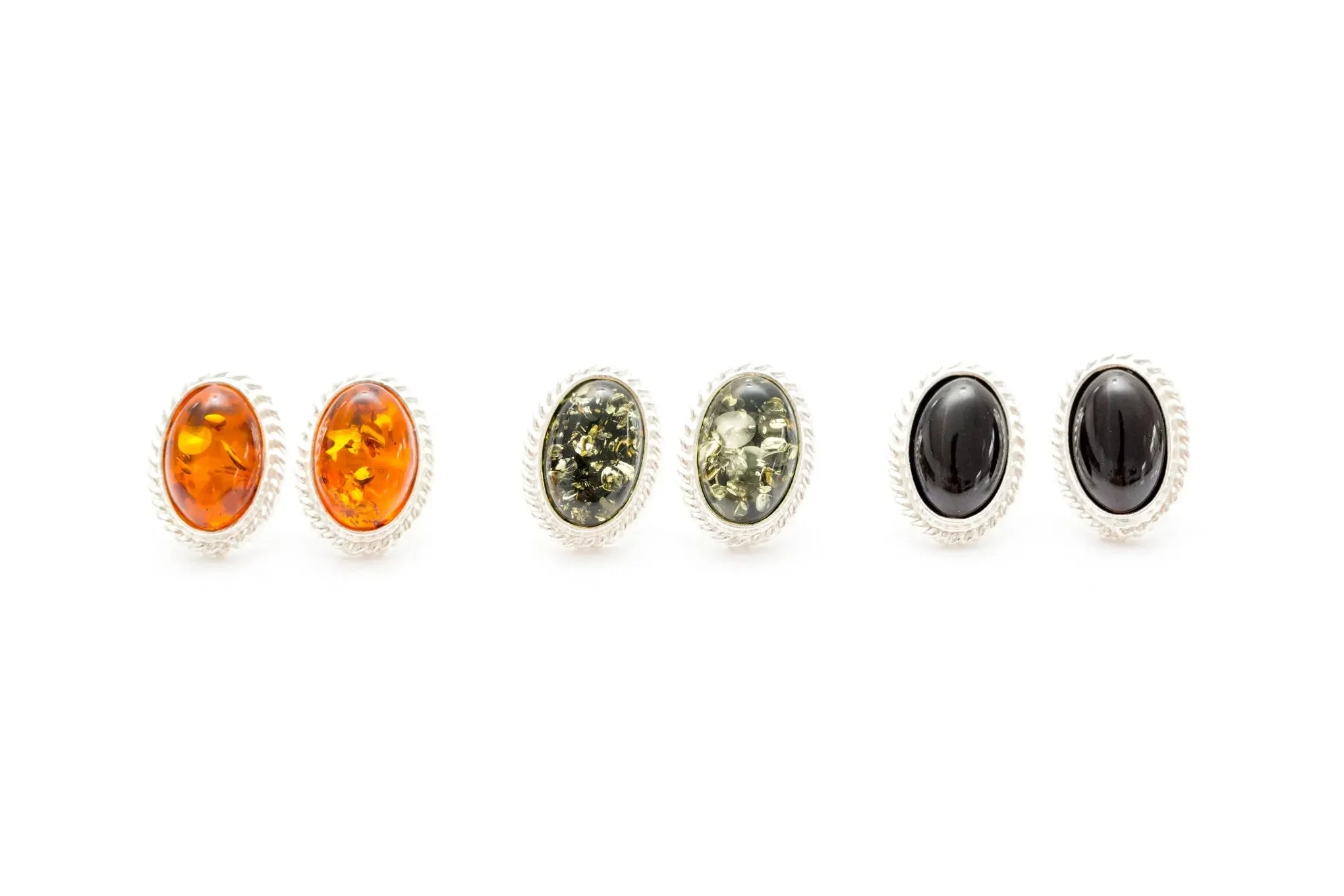 Cherry Red Amber Quintessence Stud Earrings - Image 8