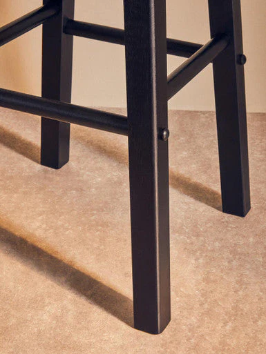 Chester Black and Natural Wood Kitchen or Bar Stool - Image 6