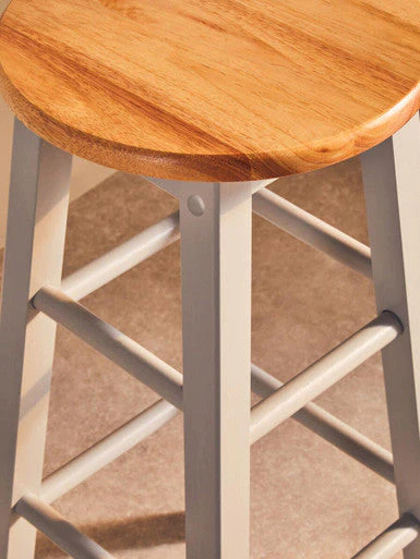 Chester Natural and Grey Wood Bar or Kitchen Stool - Image 6