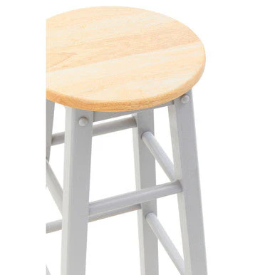 Chester Natural and Grey Wood Bar or Kitchen Stool - Image 8