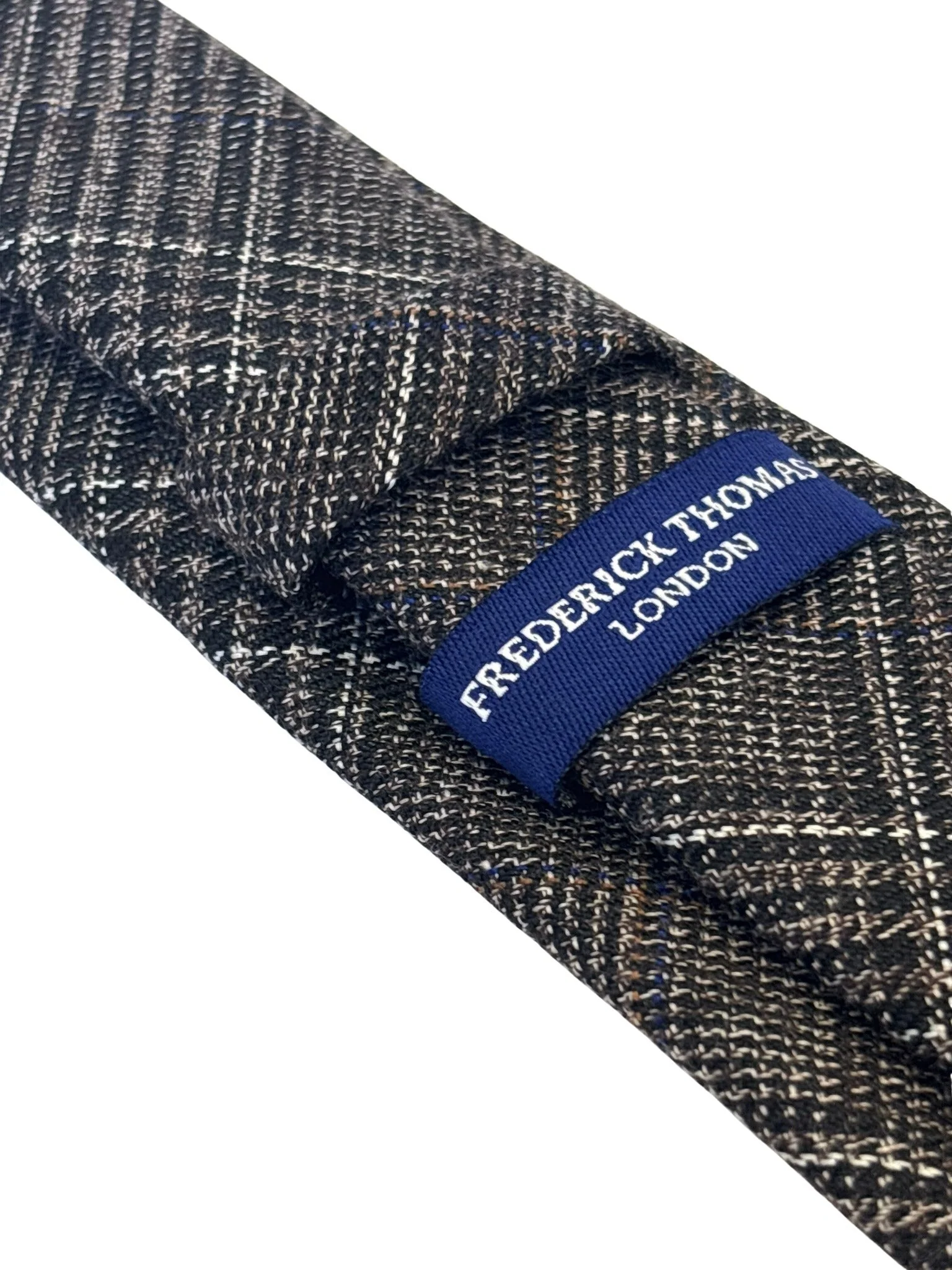 chestnut check tweed wool tie - Image 3