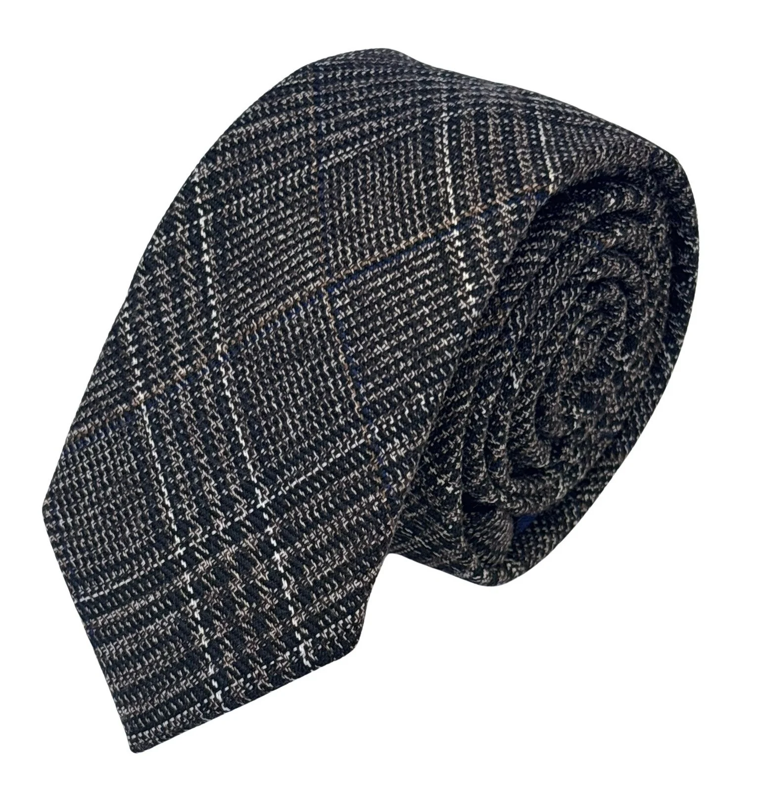 chestnut check tweed wool tie - Image 6