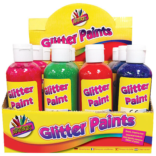 Children's 200ml Glitter Craft Paint Bottle in Assorted Colours