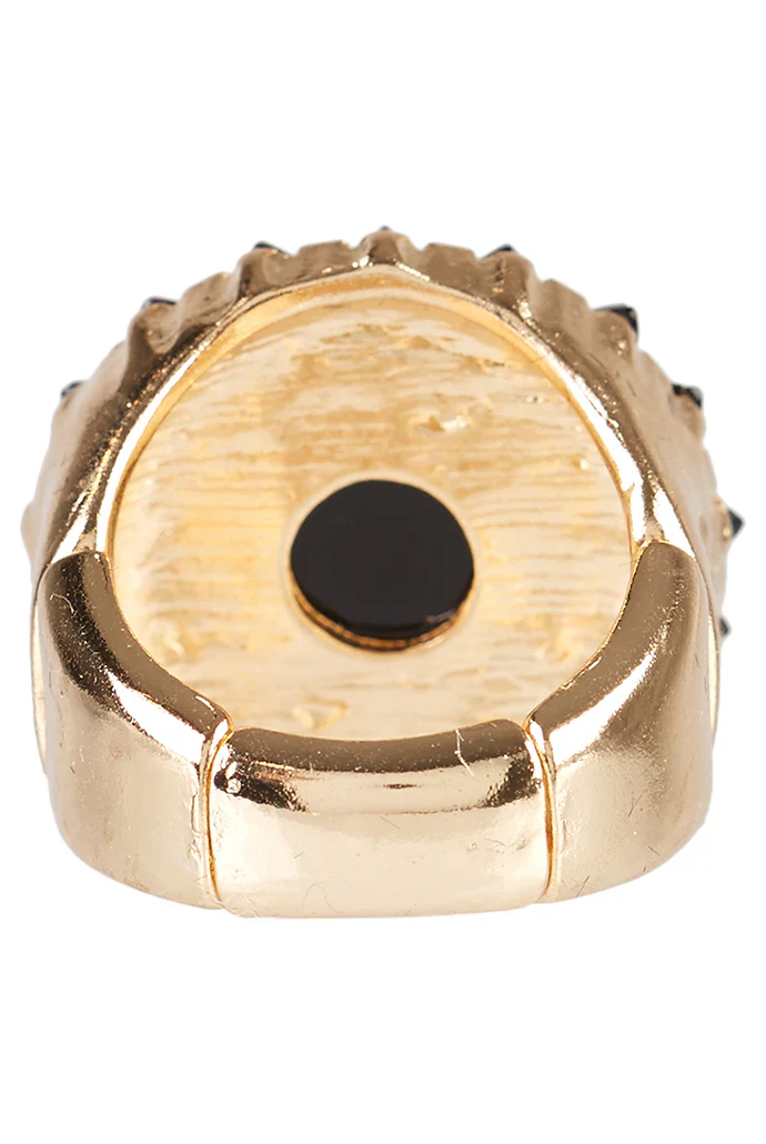 Chloe Black Stone Studded Signet Ring - Image 2