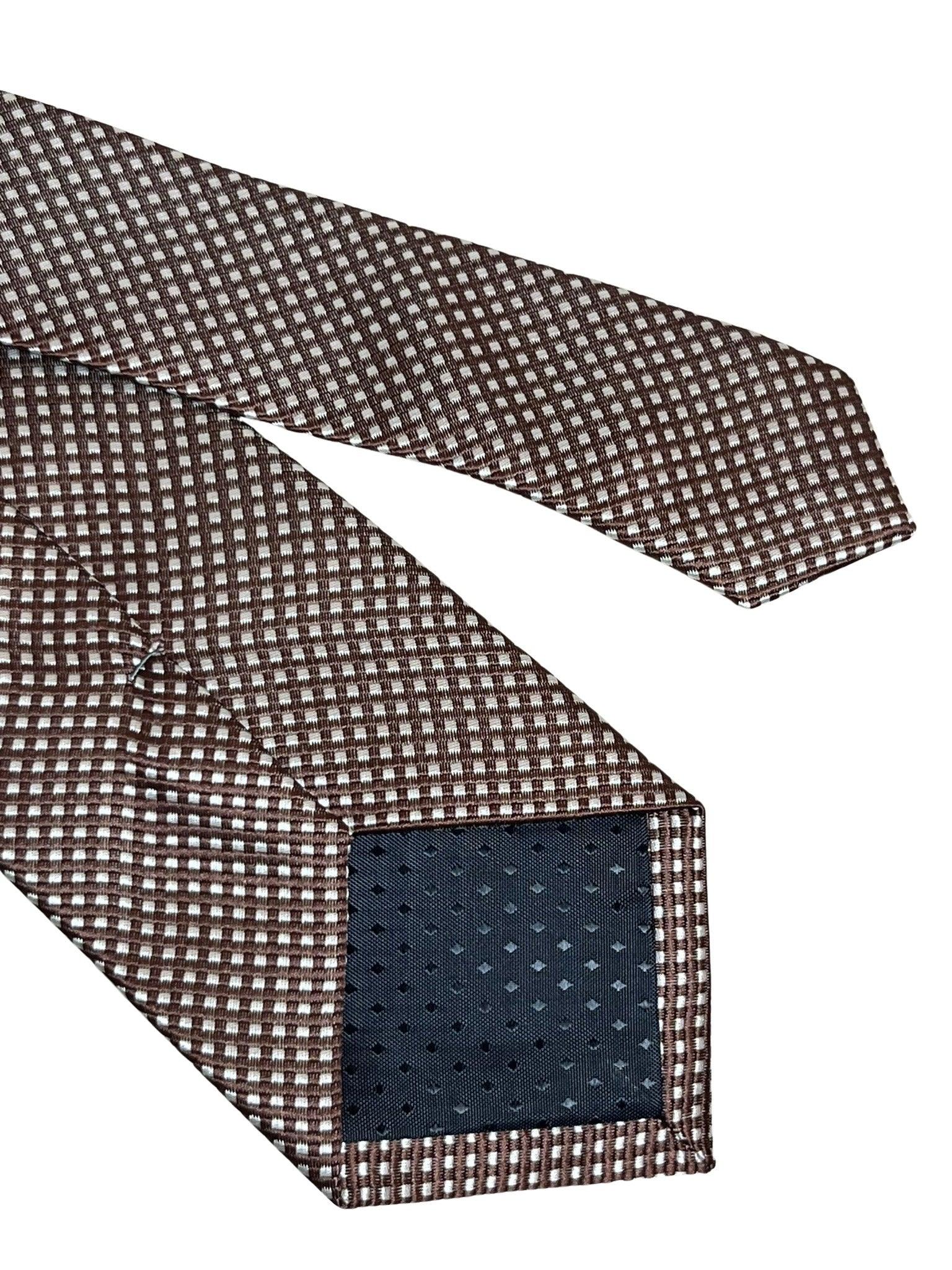 chocolate coffee brown tie with white pin spots - Image 5