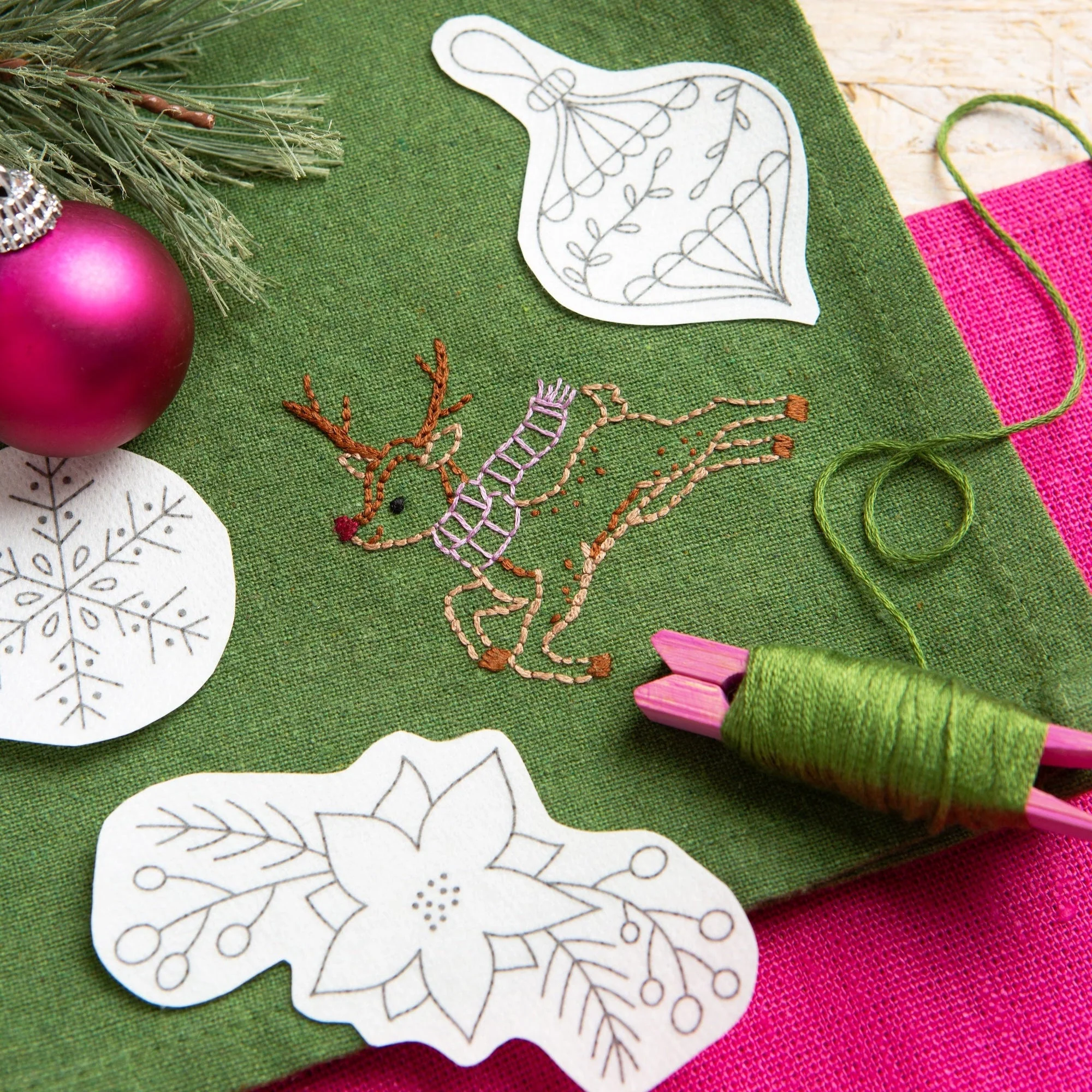 'Christmas Cheer' Festive Stick & Stitch Embroidery Pack - Image 3
