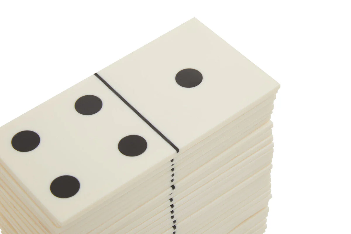 Churchill Games White and Gold Domino Set with White Dominoes - Image 4