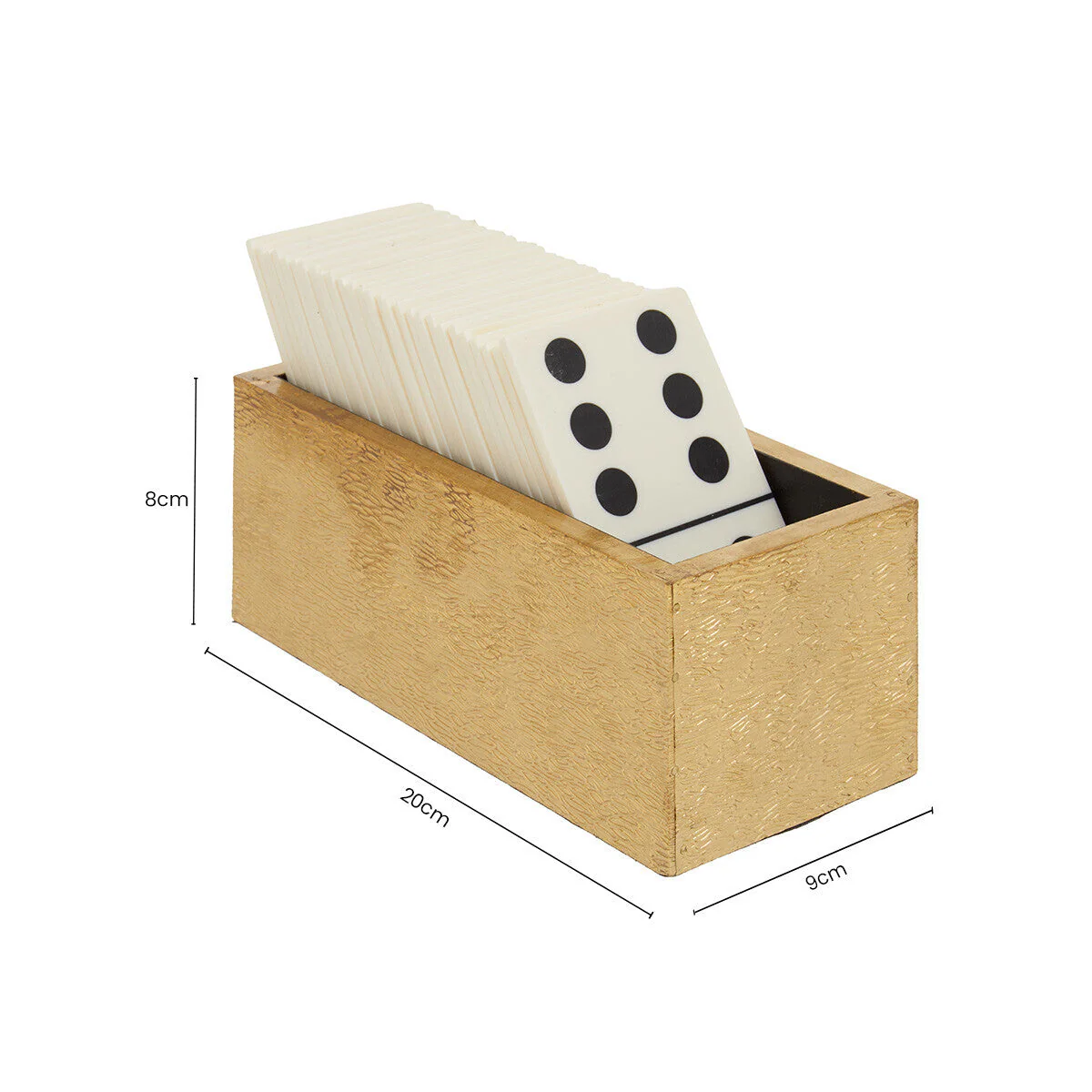 Churchill Games White and Gold Domino Set with White Dominoes - Image 7