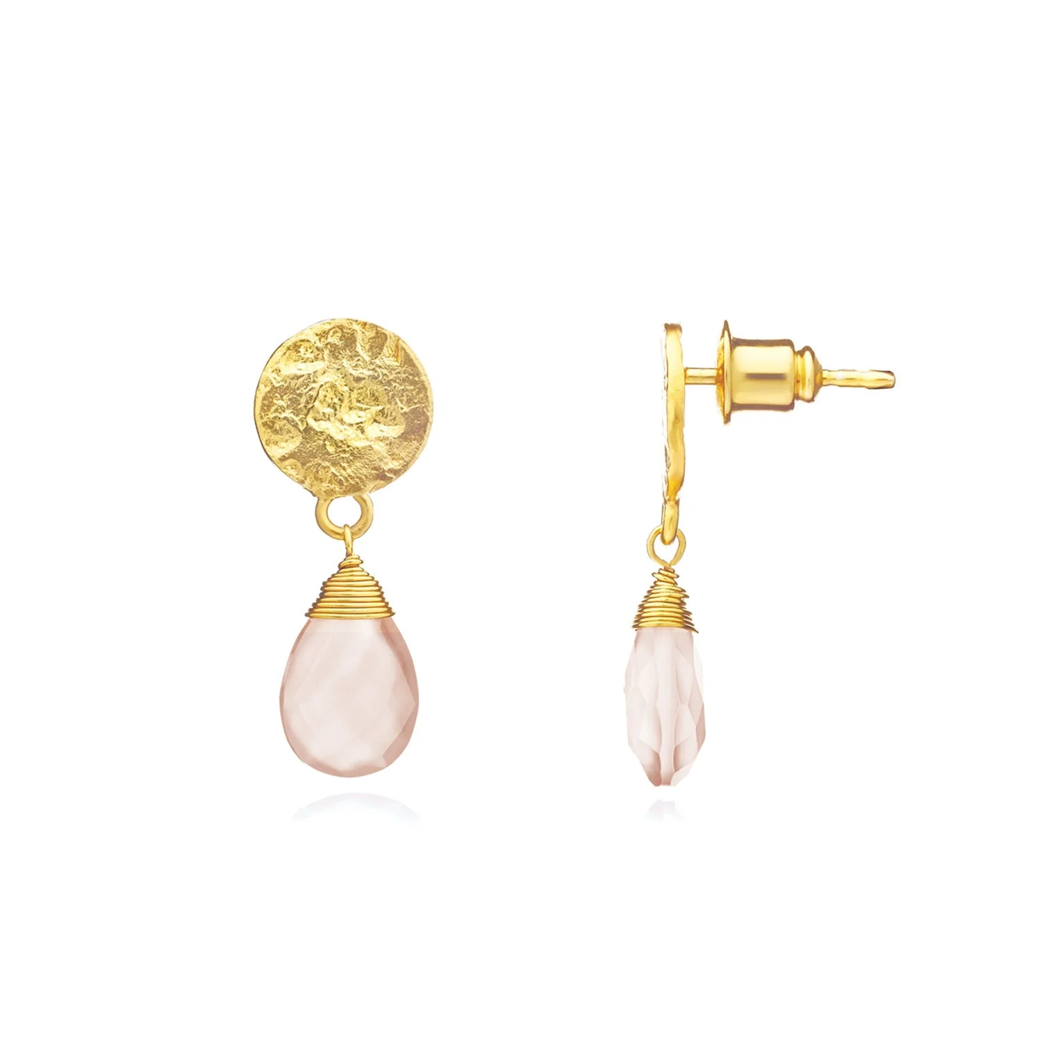 Classic Athena Kate Drop Earrings: Pink Chalcedony