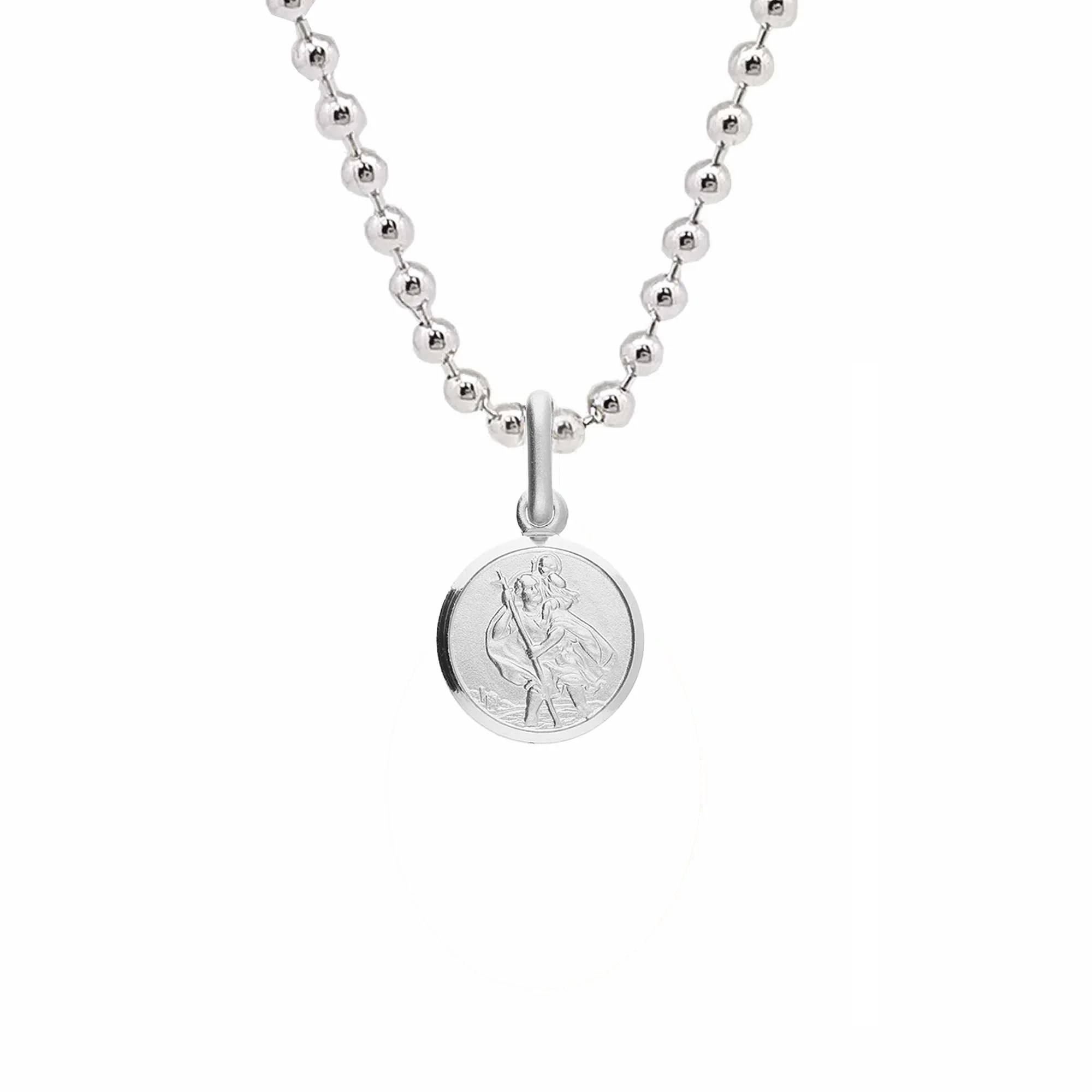 Classic Tiny St Christopher Necklace Sterling Silver 10mm - Image 8