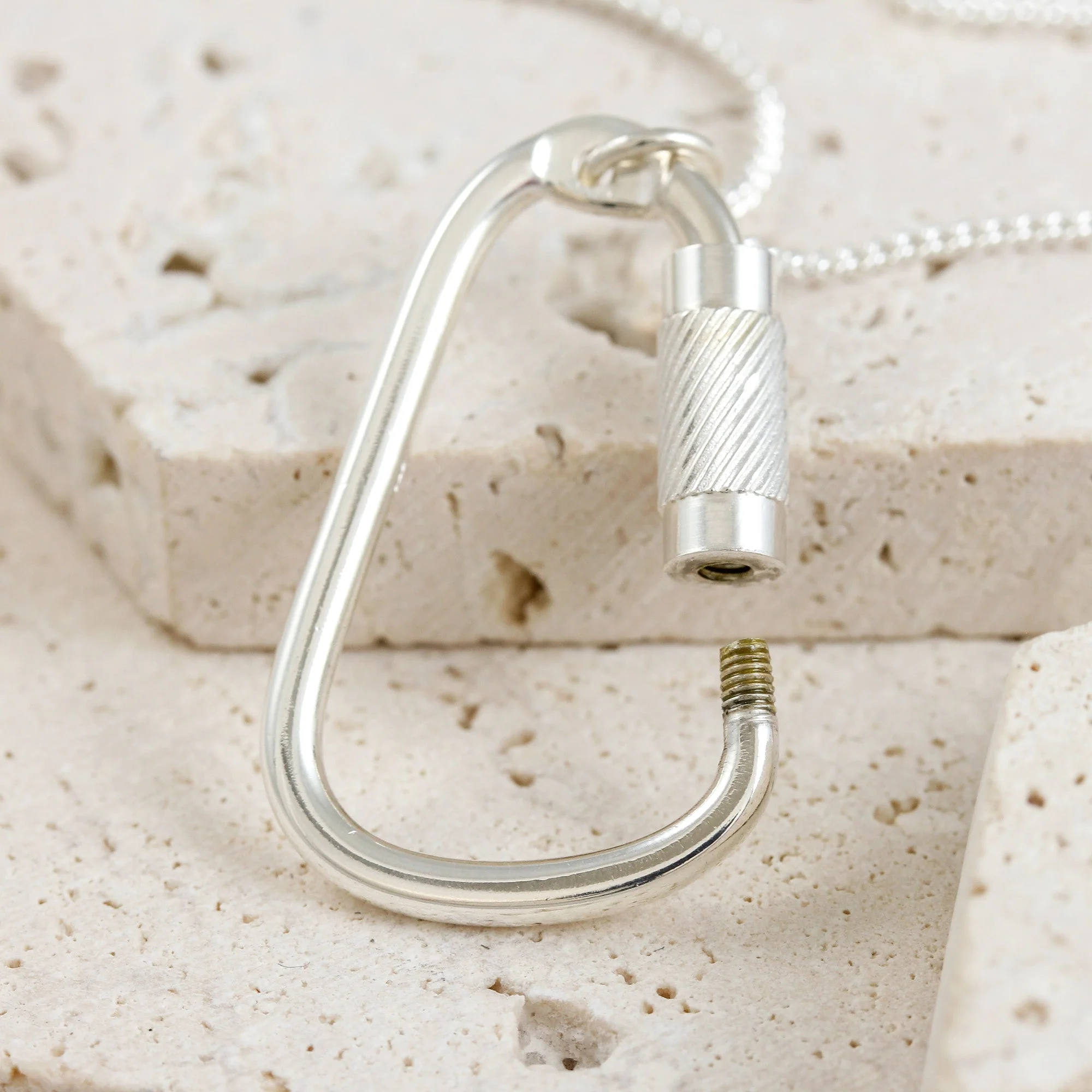 Climbing Carabiner Silver Necklace - Image 4