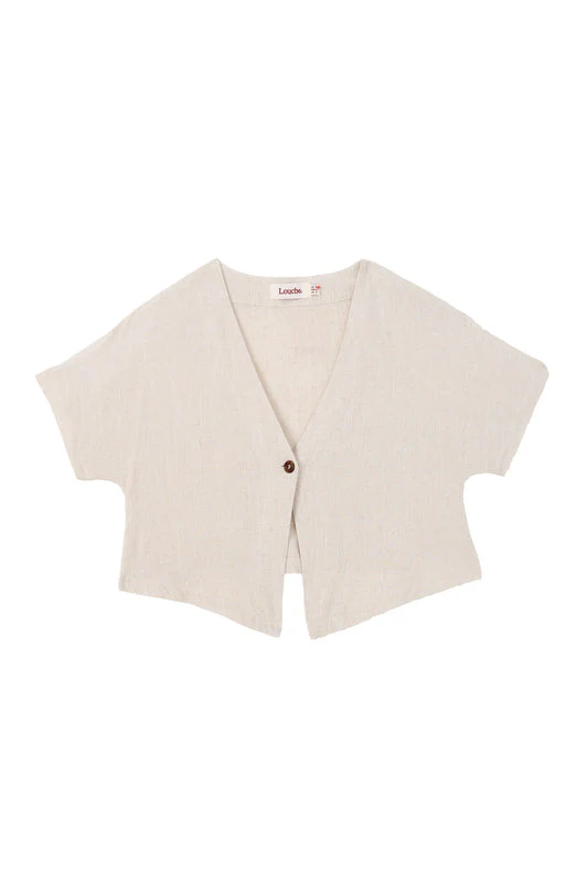 Cloe Linen Mix Waistcoat Top - Natural - Image 6