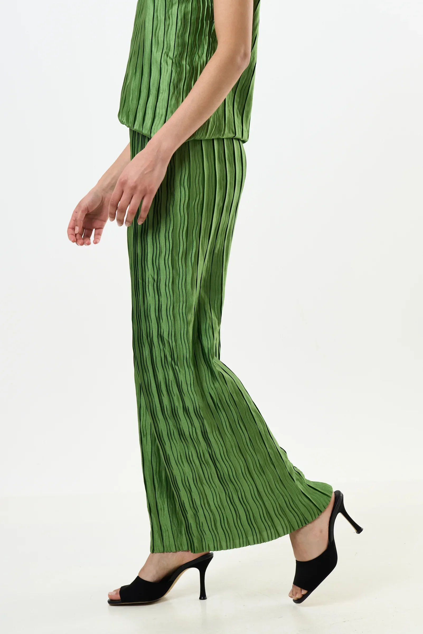 Clothide Pleat Surprise Trousers - Fern - Image 2