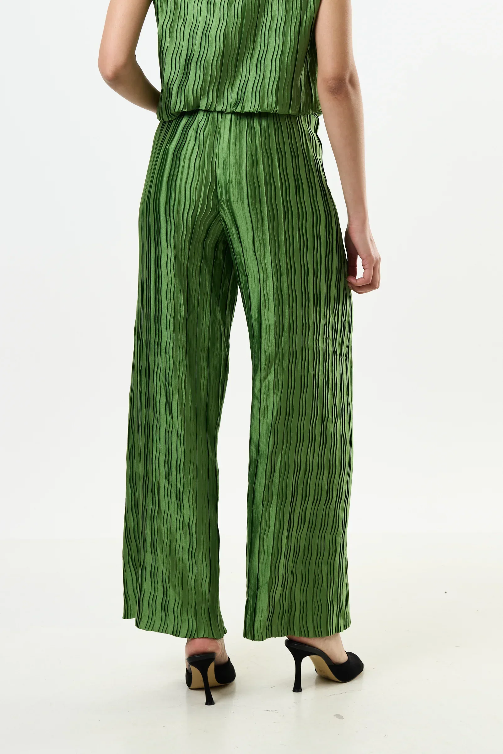 Clothide Pleat Surprise Trousers - Fern - Image 3
