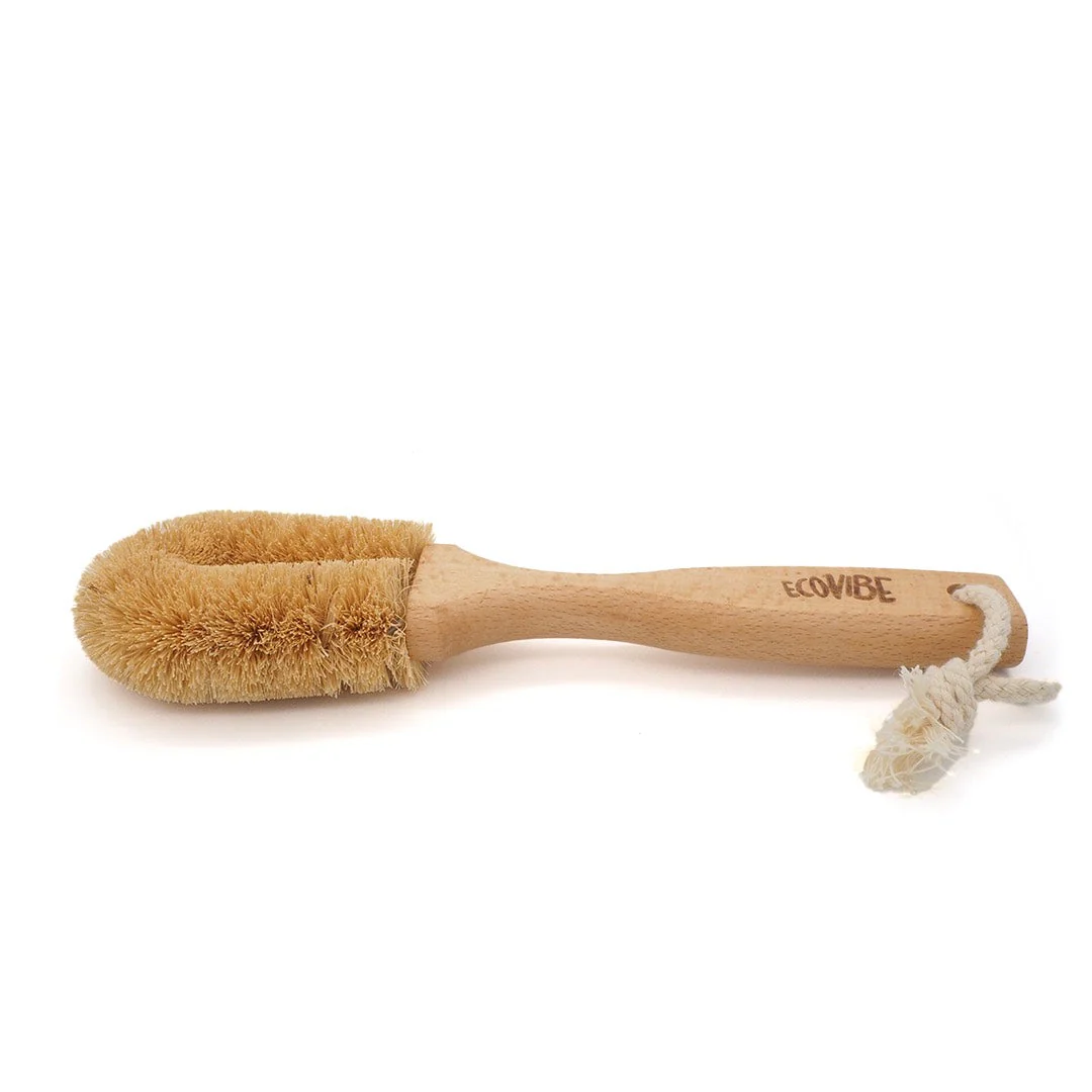 Coconut Dish Brush with Wooden Handle - Image 3