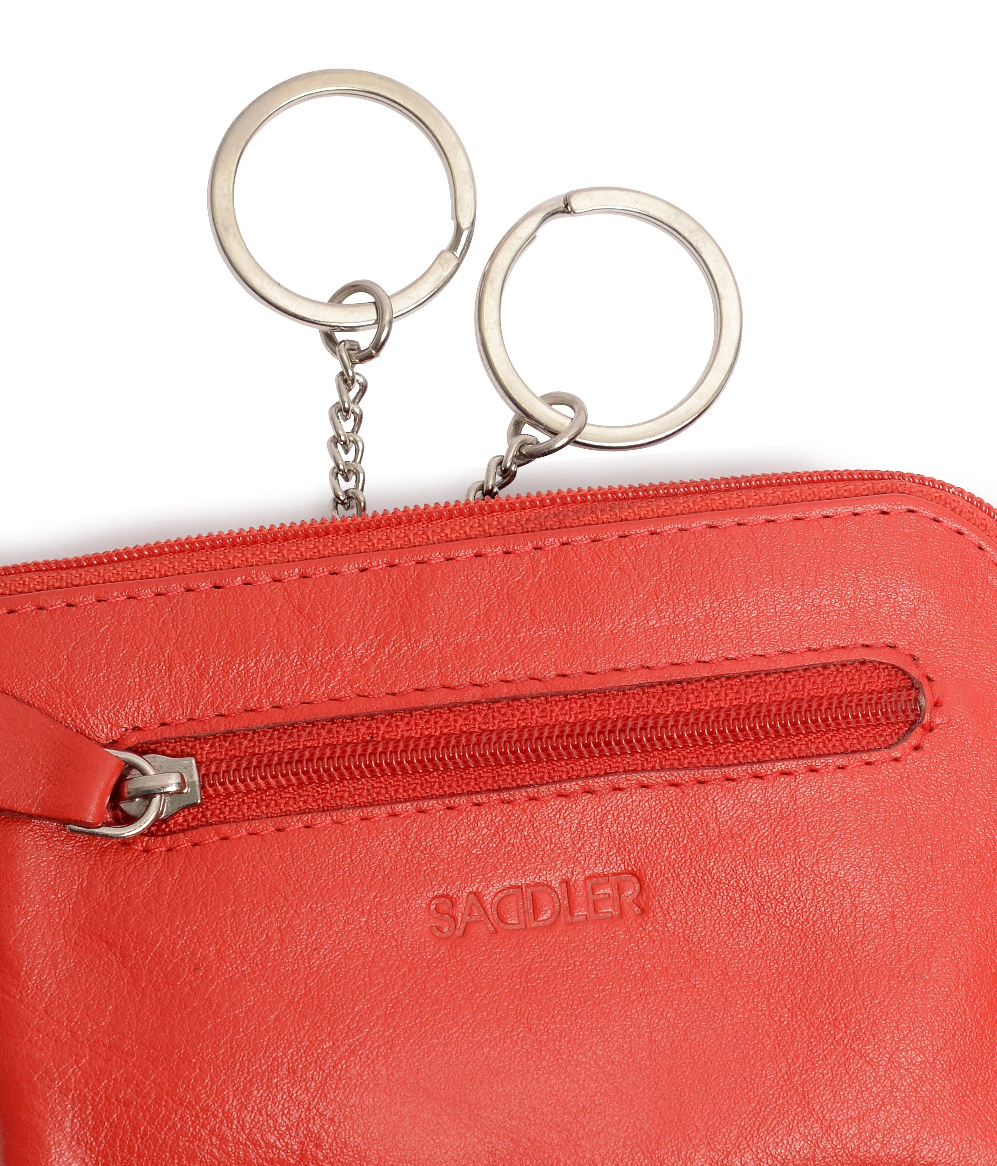 Compact Leather Coin & Card Purse "Ellie" – Handmade by Saddler | RFID Protected & Gift Boxed | With Front Zip Pocket & Key Holder - Image 24