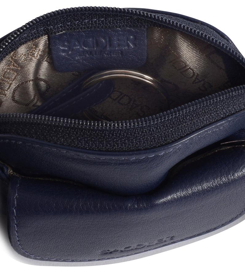 Compact Leather Zip-Top Coin Purse "Molly" – Handmade by Saddler | RFID Protected & Gift Boxed | With Front Pocket & Interior Key Ring - Image 18
