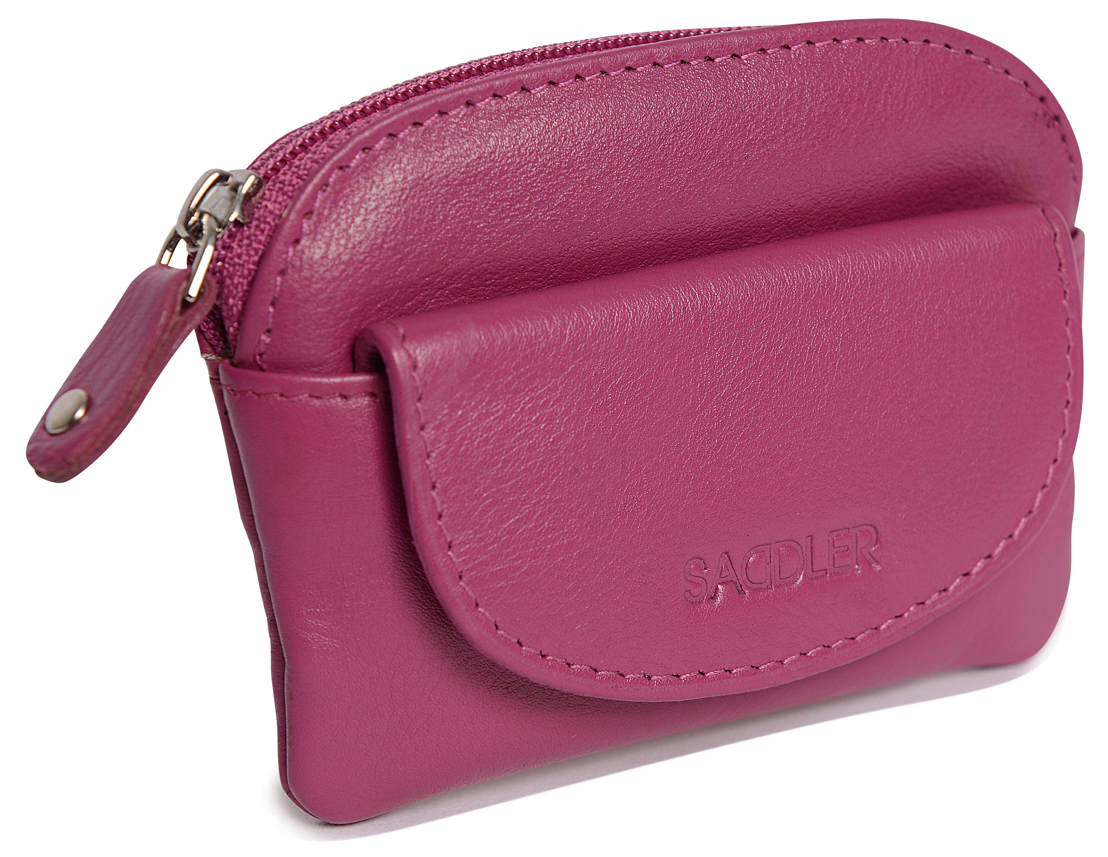 Compact Leather Zip-Top Coin Purse "Molly" – Handmade by Saddler | RFID Protected & Gift Boxed | With Front Pocket & Interior Key Ring - Image 21