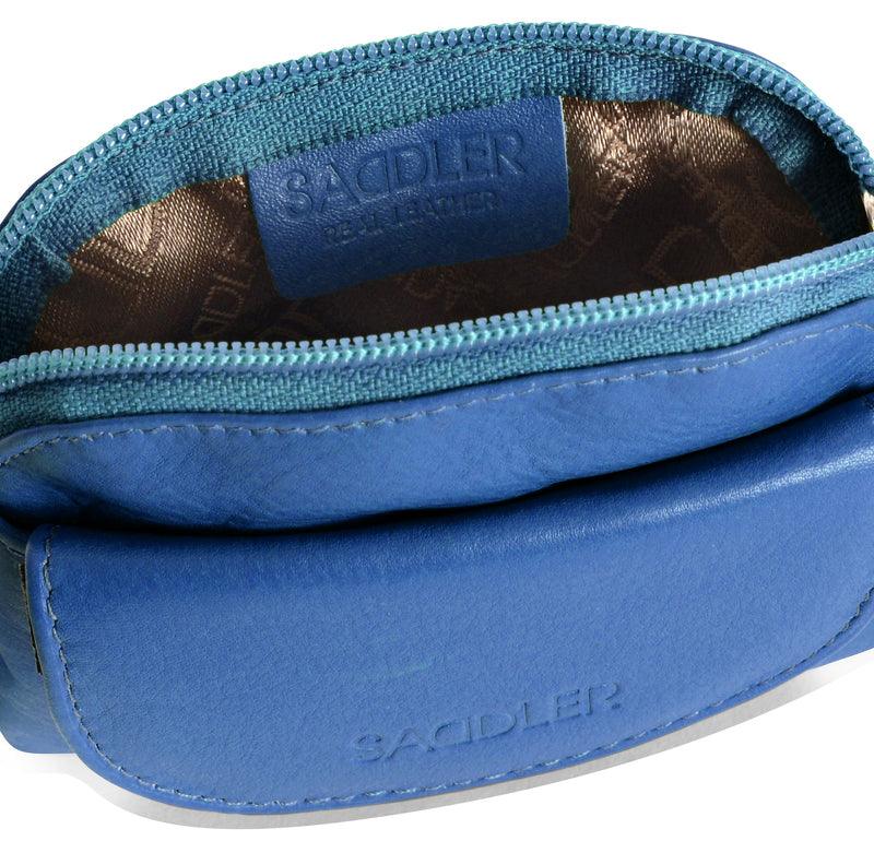 Compact Leather Zip-Top Coin Purse "Molly" – Handmade by Saddler | RFID Protected & Gift Boxed | With Front Pocket & Interior Key Ring - Image 26