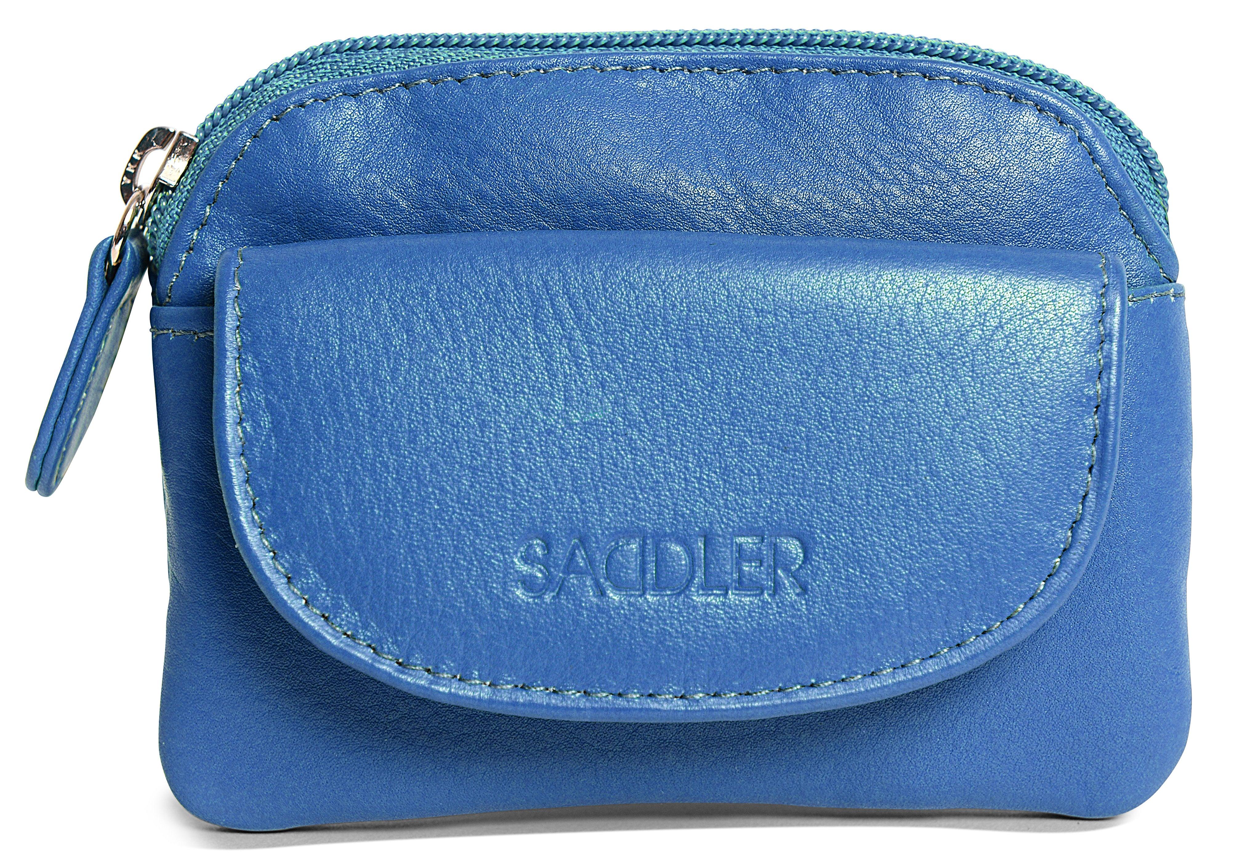 Compact Leather Zip-Top Coin Purse "Molly" – Handmade by Saddler | RFID Protected & Gift Boxed | With Front Pocket & Interior Key Ring - Image 27