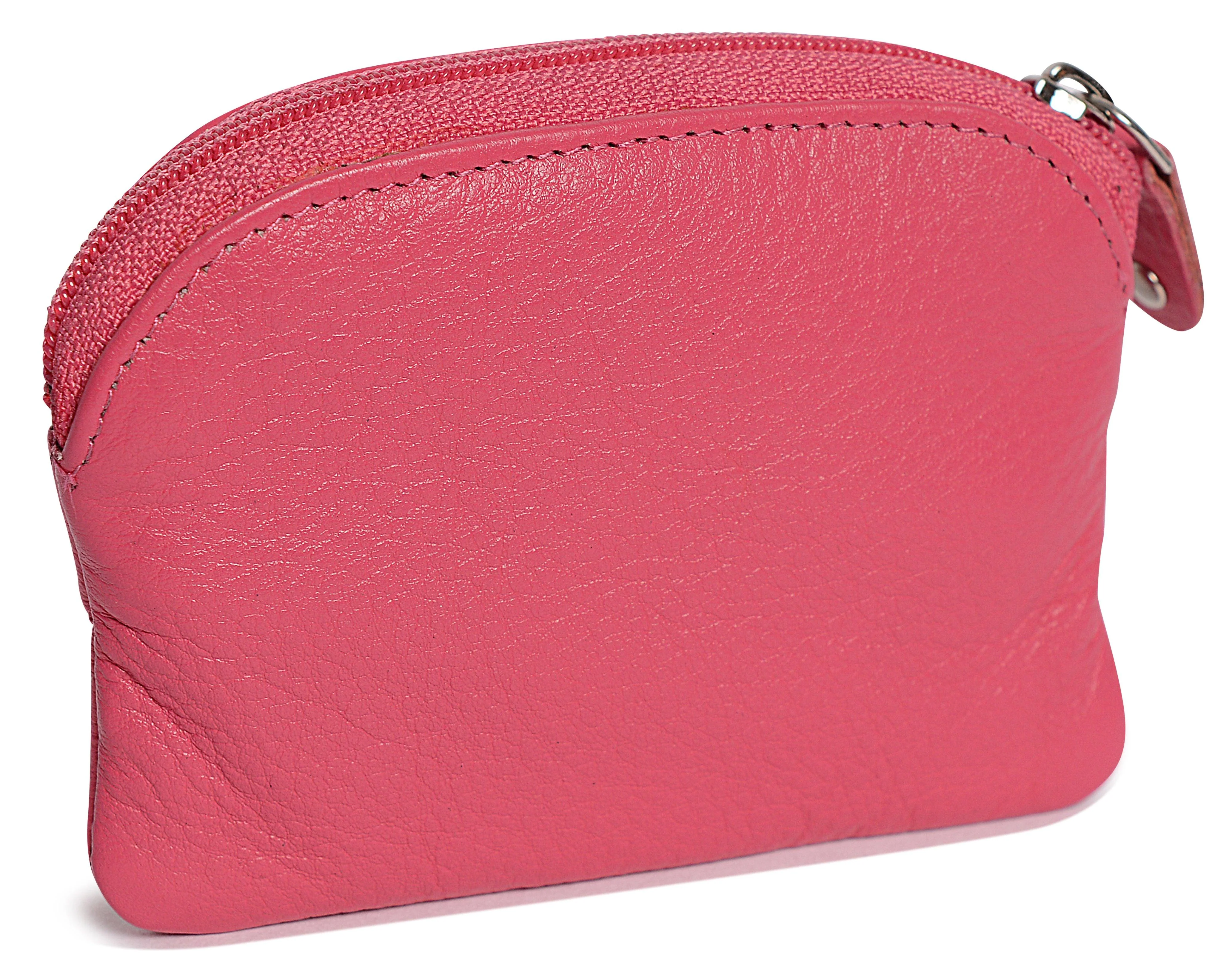 Compact Leather Zip-Top Coin Purse "Molly" – Handmade by Saddler | RFID Protected & Gift Boxed | With Front Pocket & Interior Key Ring - Image 36