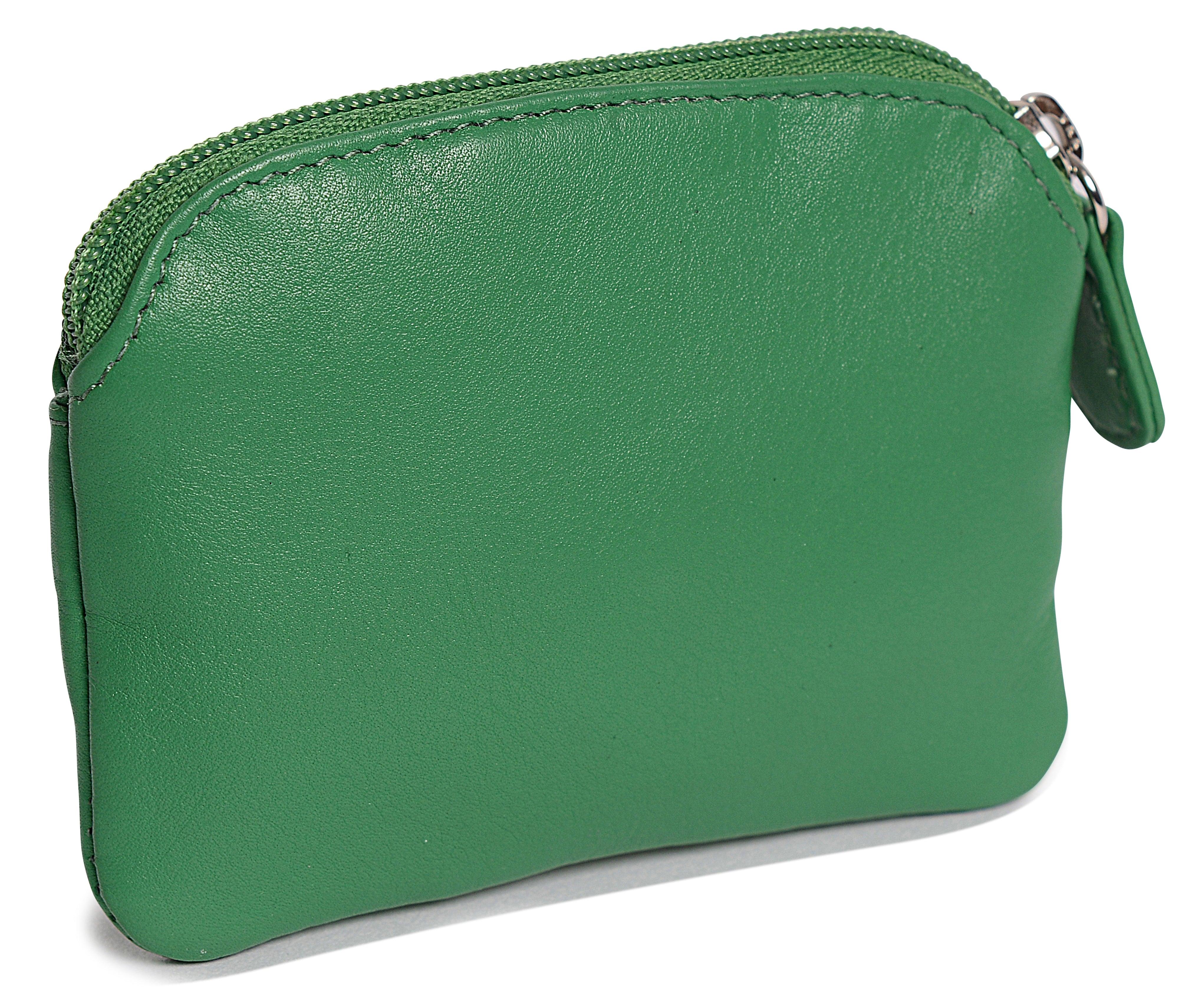 Compact Leather Zip-Top Coin Purse "Molly" – Handmade by Saddler | RFID Protected & Gift Boxed | With Front Pocket & Interior Key Ring - Image 7