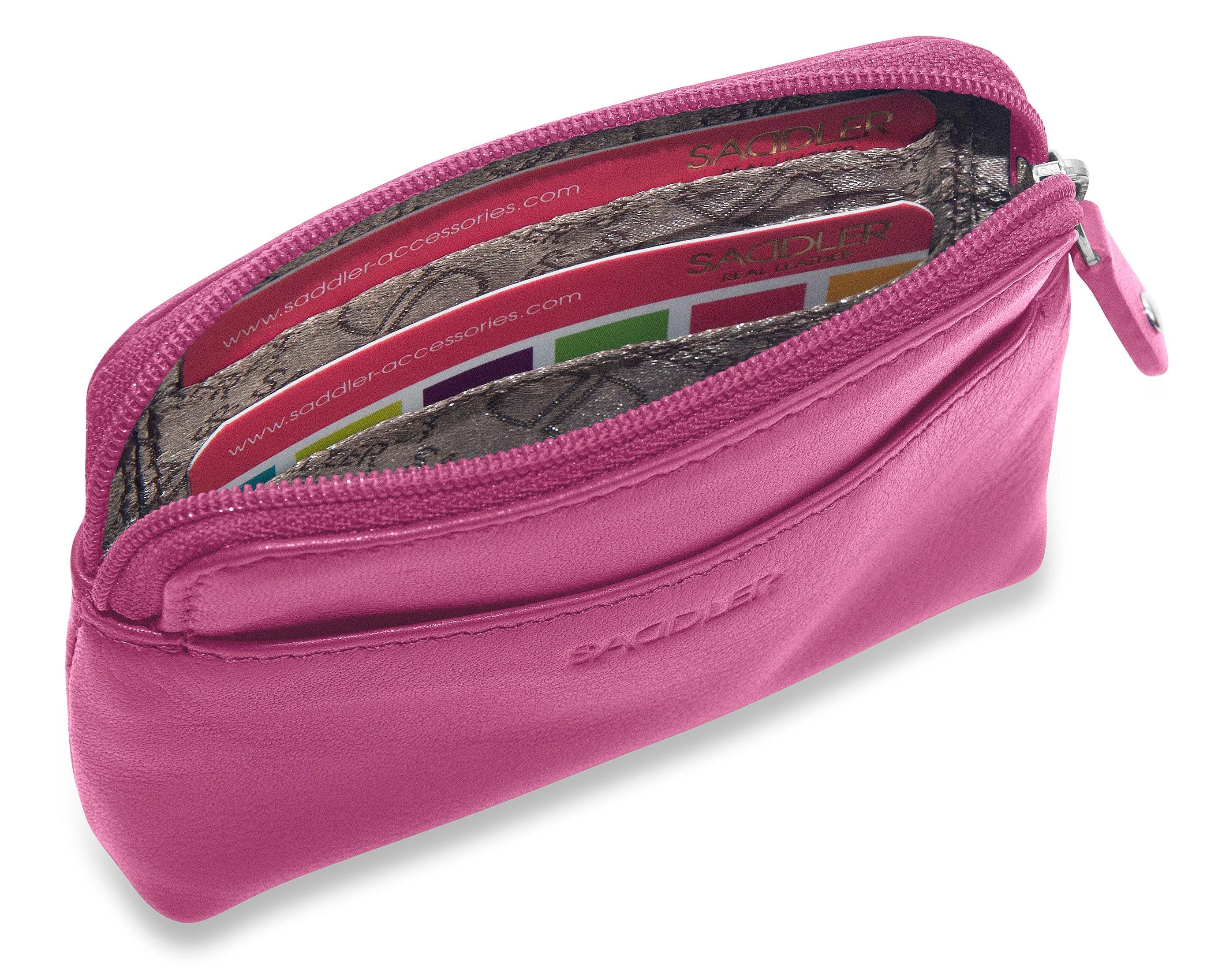 Compact Leather Zip-Top Purse "Pia" – Handmade by Saddler | RFID Protected & Gift Boxed | Multi-Functional Card, Coin & Key Holder - Image 10
