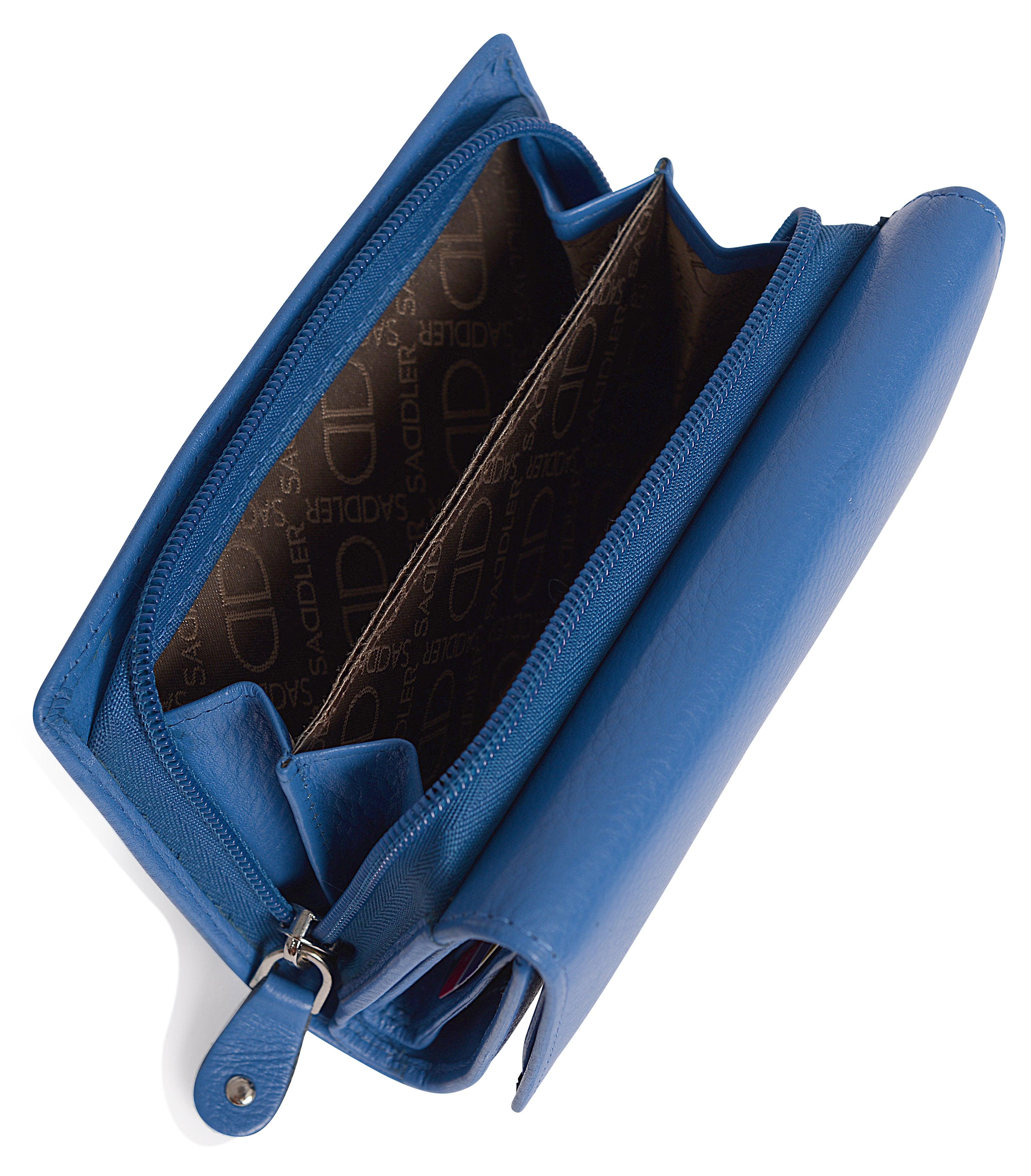 Compact Trifold Leather Purse "Eleanor" – Handmade by Saddler | RFID Protected & Gift Boxed | 10 Card Slots & Rear Zip Coin Pocket - Image 42