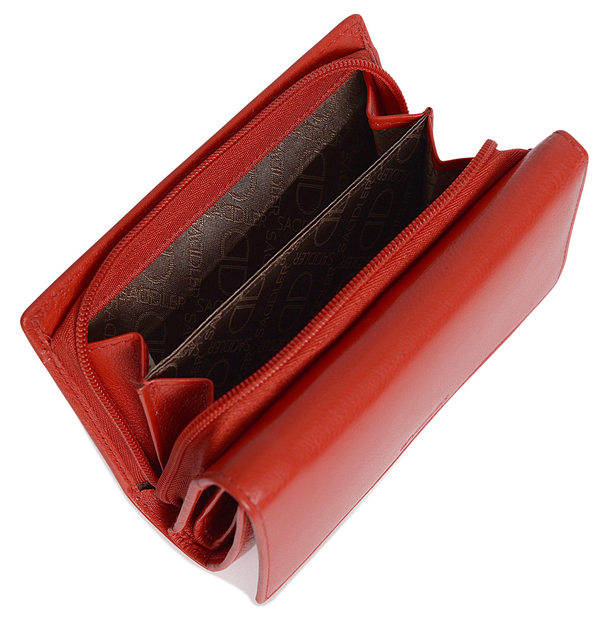 Compact Trifold Leather Purse "Eleanor" – Handmade by Saddler | RFID Protected & Gift Boxed | 10 Card Slots & Rear Zip Coin Pocket - Image 49