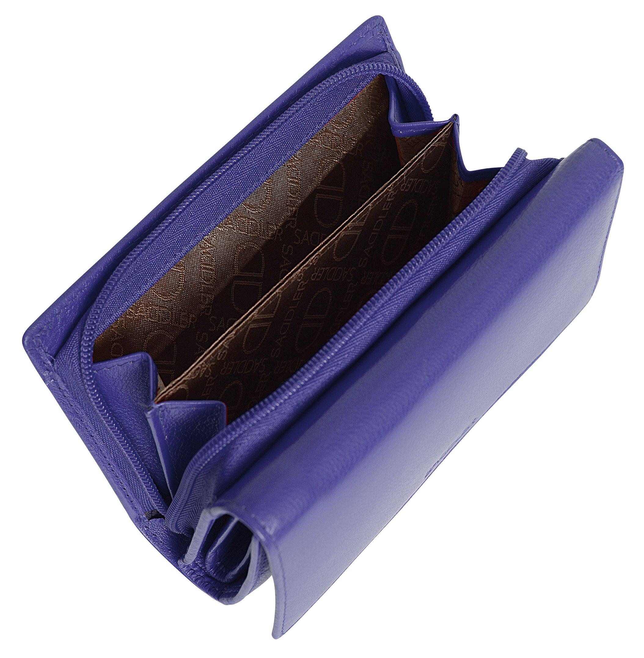 Compact Trifold Leather Purse "Eleanor" – Handmade by Saddler | RFID Protected & Gift Boxed | 10 Card Slots & Rear Zip Coin Pocket - Image 56