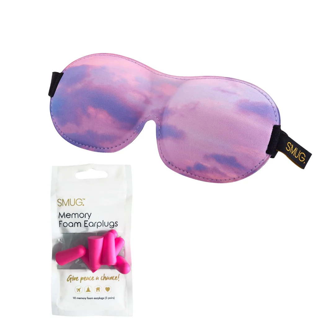 Contoured 3D Blackout Sleep Mask - Cloudy Sky - Image 5