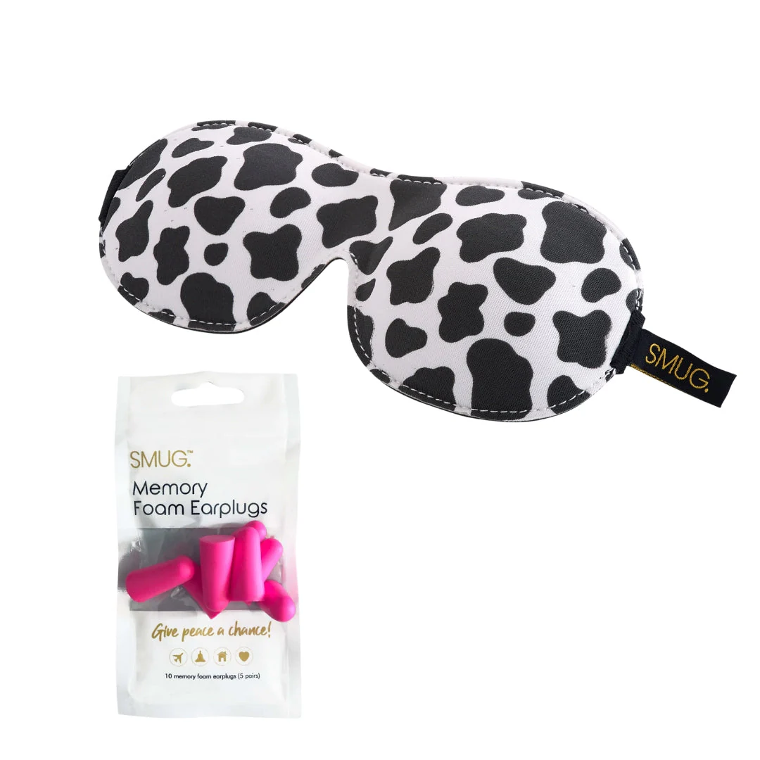 Contoured 3D Blackout Sleep Mask - Cow Print - Image 7