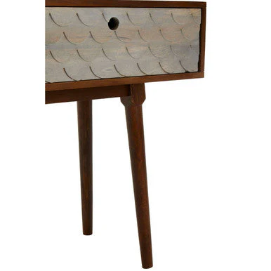 Natural Mango Wood Console Table with 2 Drawers Coastal Pastel Wash, Coastal - Image 8