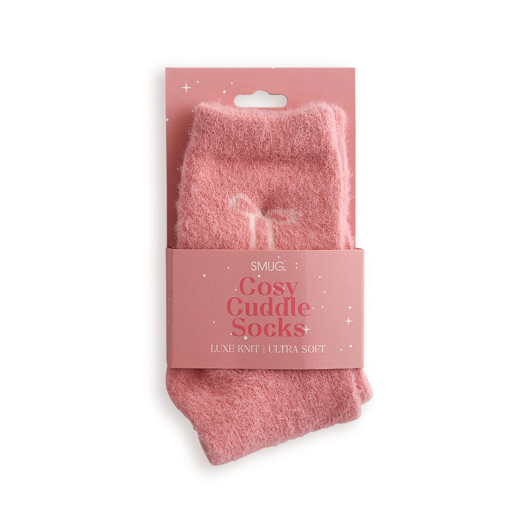 Cosy Cuddle Socks, White Bows - Image 2