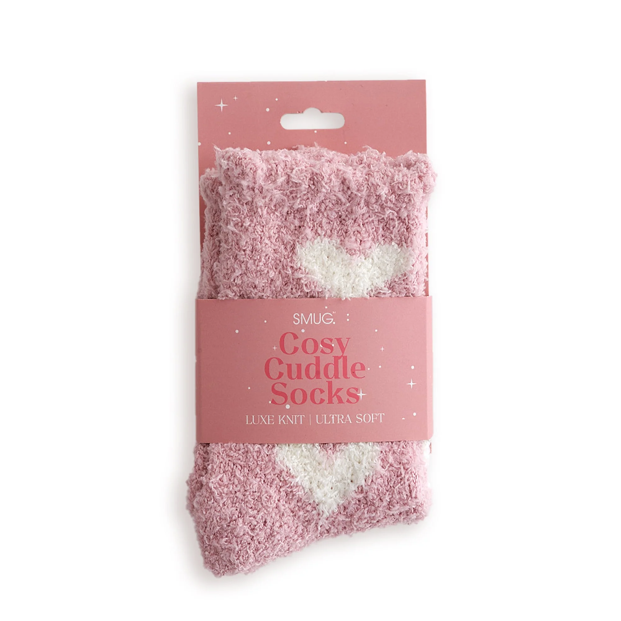 Cosy Cuddle Socks, White Hearts - Image 2