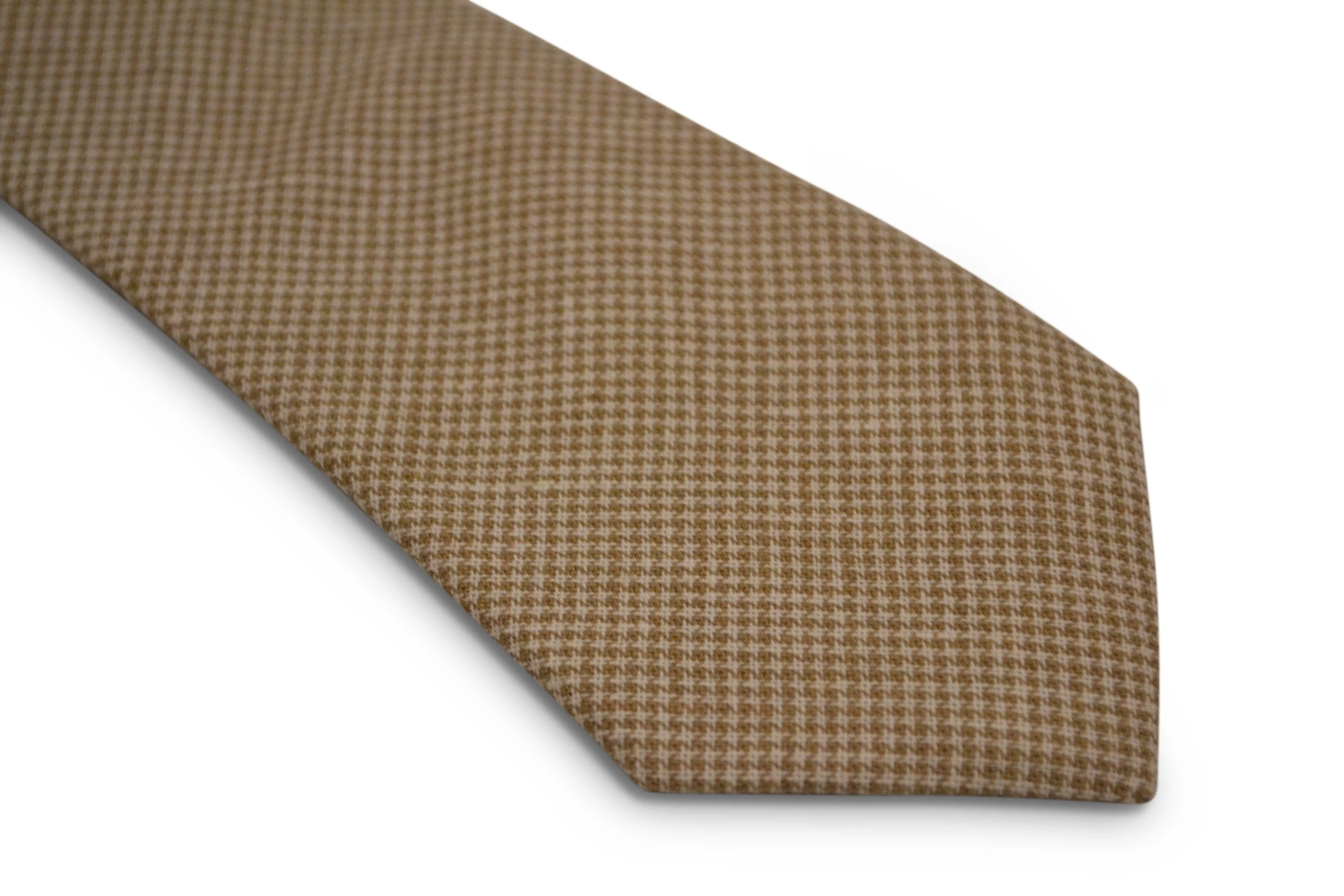 cream and light brown dogtooth design cotton tie - Image 4