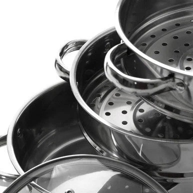 Crosse 3 Tier Stainless Steel Steamer with Glass Lid - Image 6