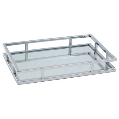 Cruzar Rectangular Silver Finish Tray - Image 2