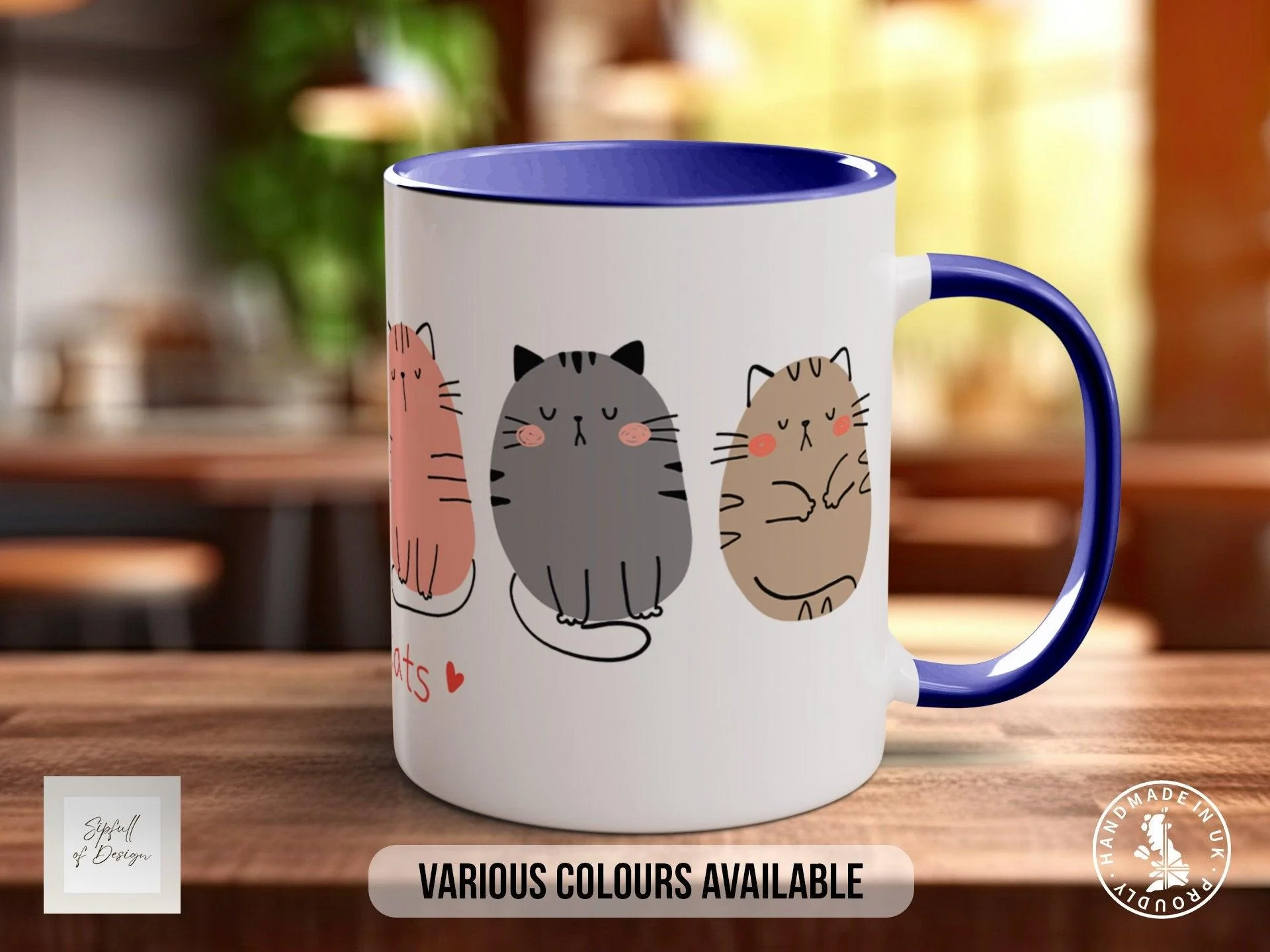 Cute Cat Mug – Handmade Bone China Coffee Cup with Smash Proof Packaging