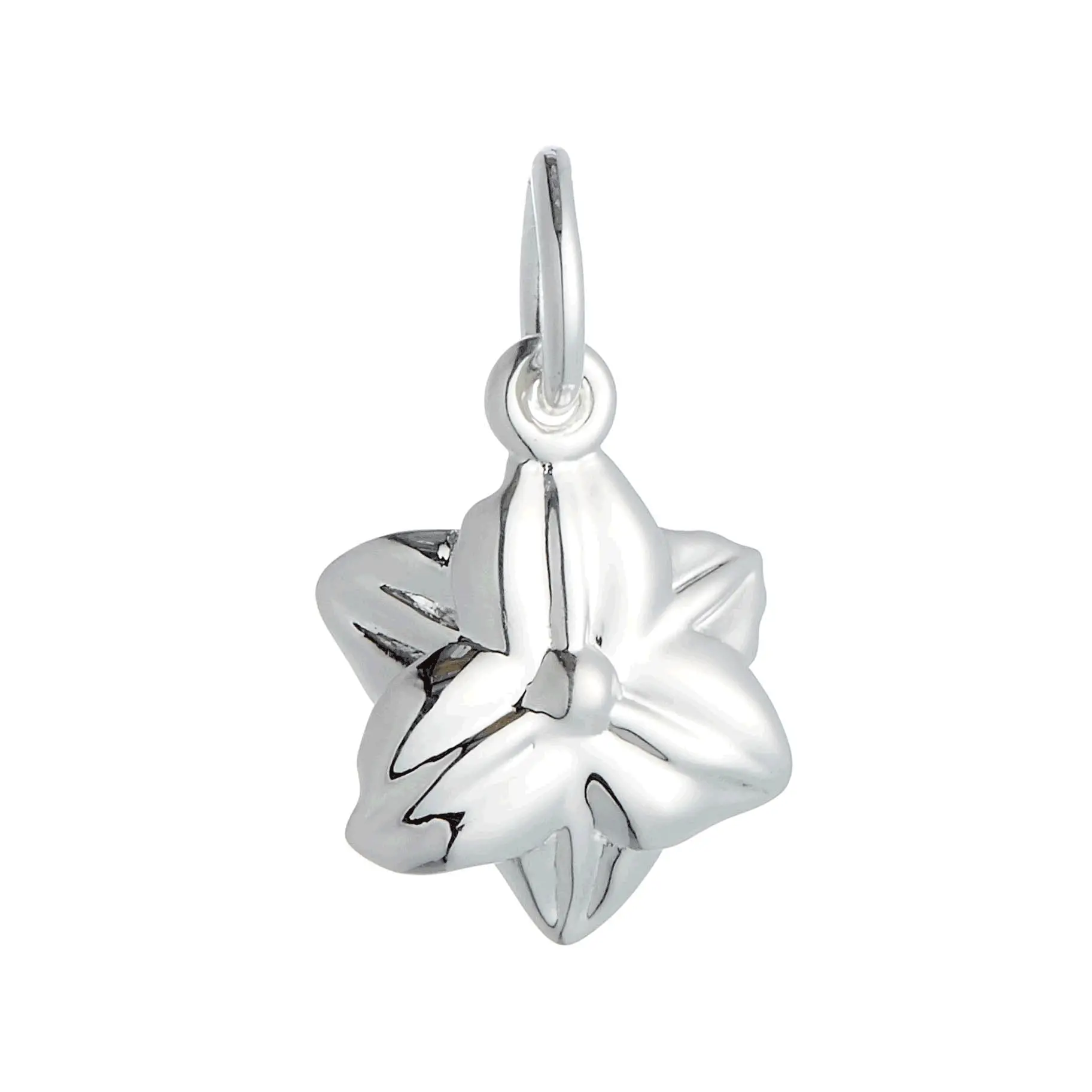Daffodil Flower Silver & Solid Gold Charm - Image 2