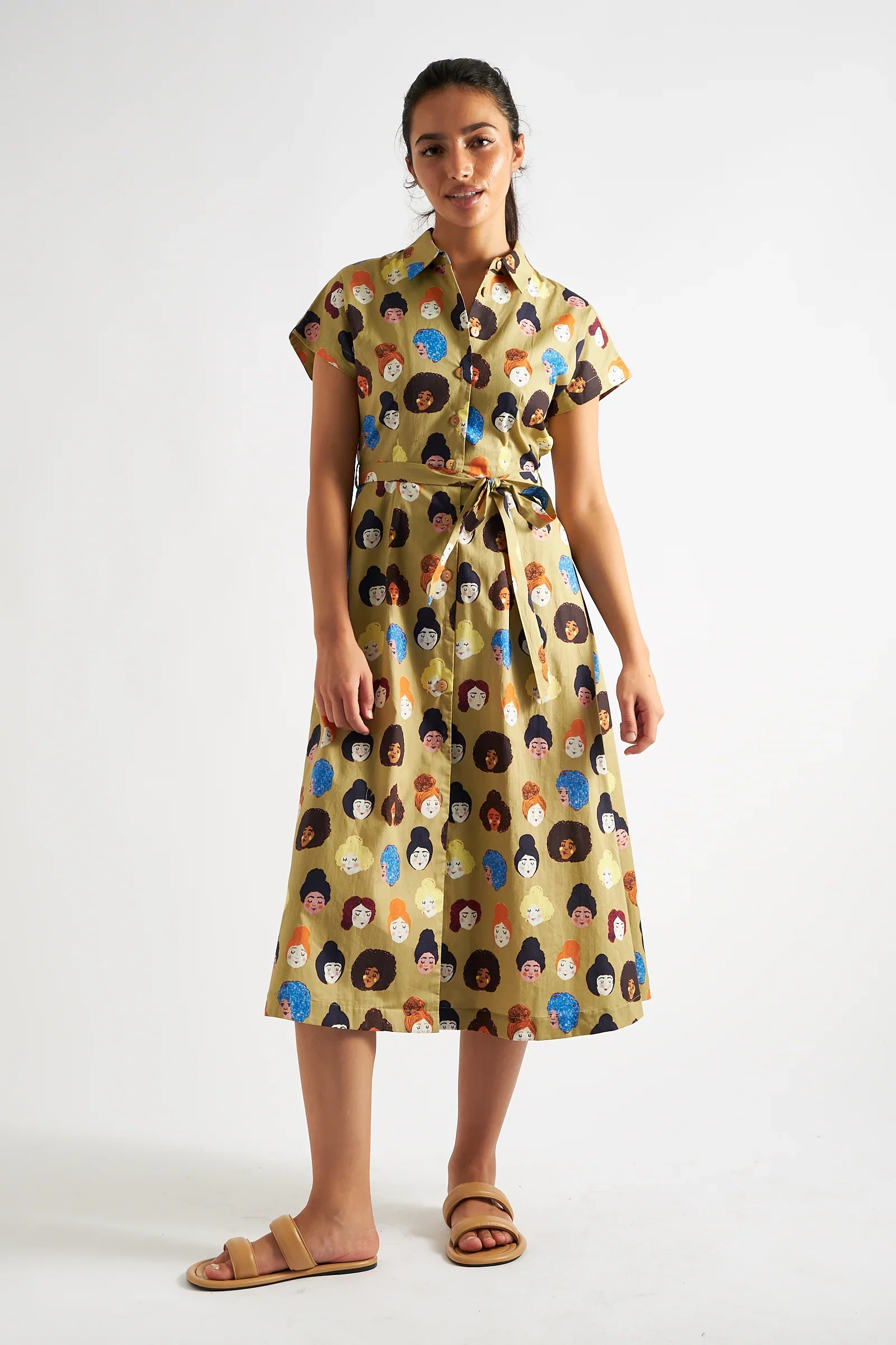 Dancia Besties Print Midi Shirt Dress - Image 5