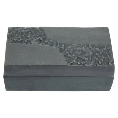 Dante Grey Finish Textured Trinket Box - Image 3