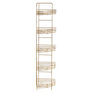 Dara 5 Tier Gold Finish Corner Storage Rack - Image 3