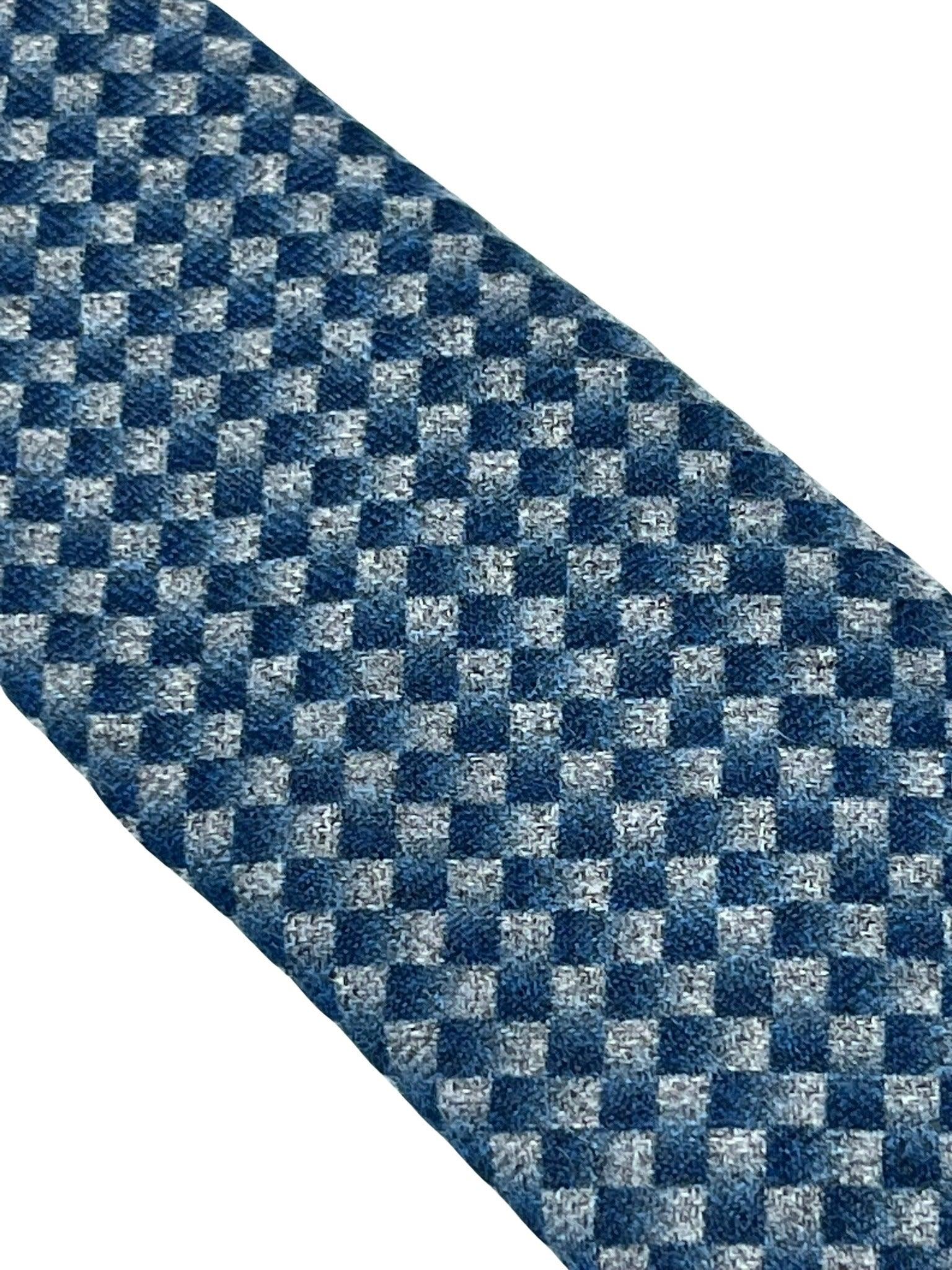 dark blue and grey tie with geometric pattern - Image 3