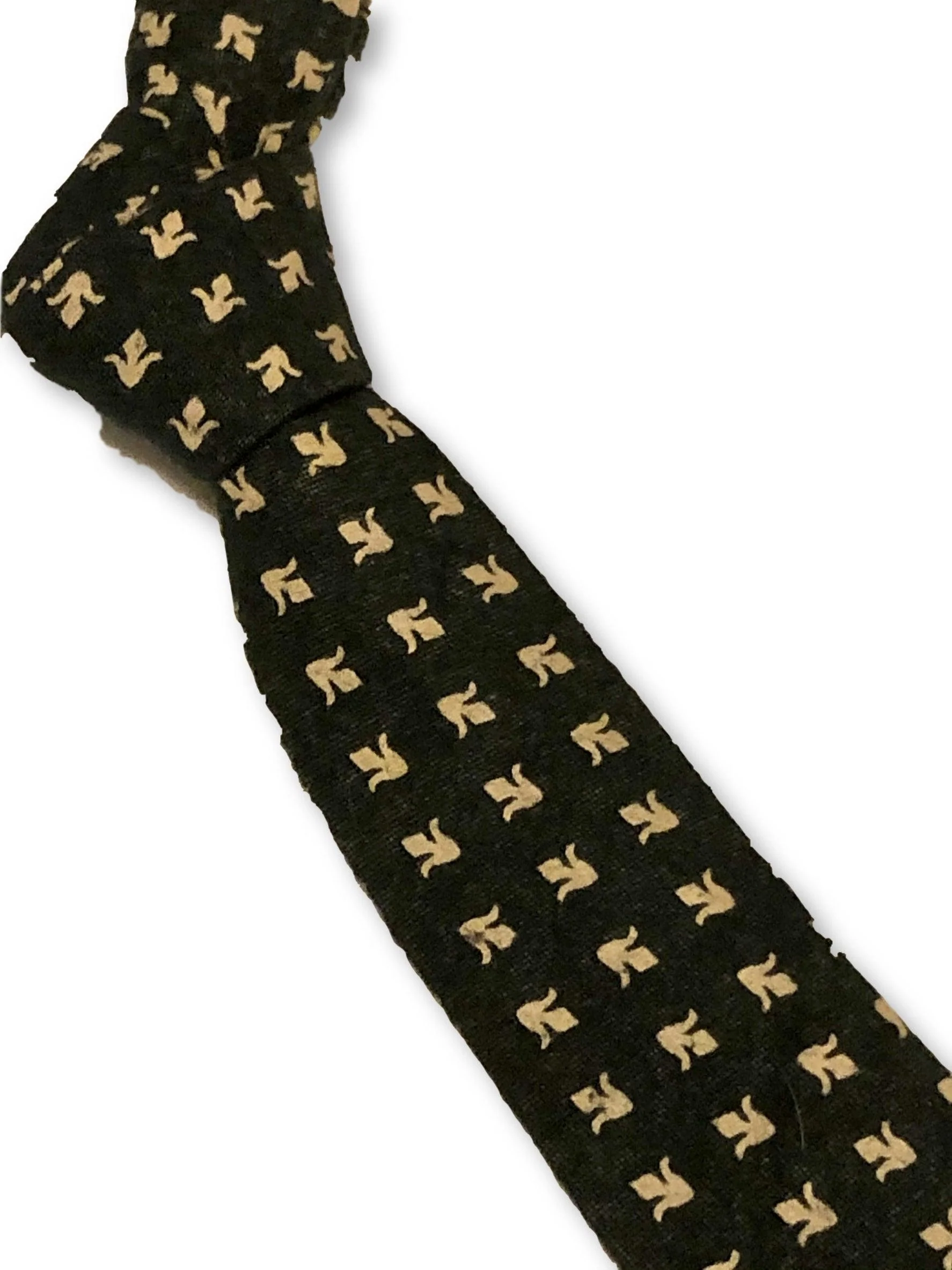 dark forest green with fleur de lis design cotton tie - Image 3